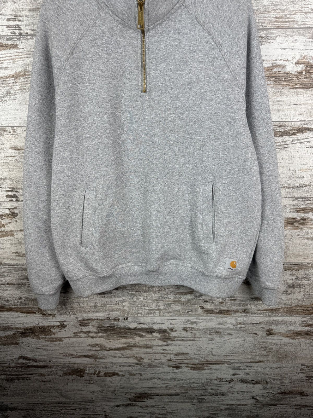 Carhartt Mens Vintage Carhartt Wip Sweatshirt 1/3 zip jacket grey Size US M / EU 48-50 / 2 - 4 Thumbnail