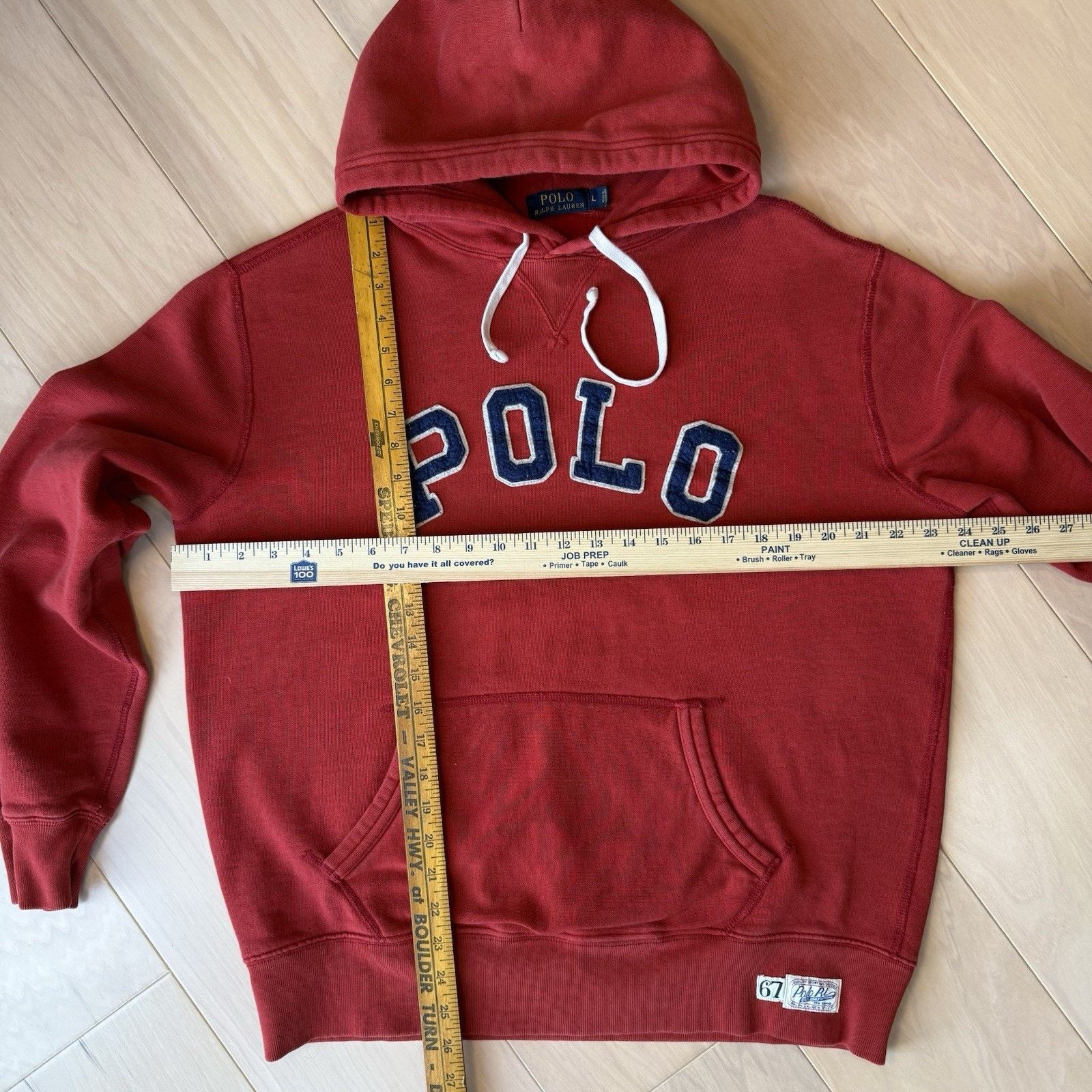 Polo Ralph Lauren Polo Ralph Lauren Hoodie Large Red Heavy Fleece Pullover Size US L / EU 52-54 / 3 - 3 Thumbnail