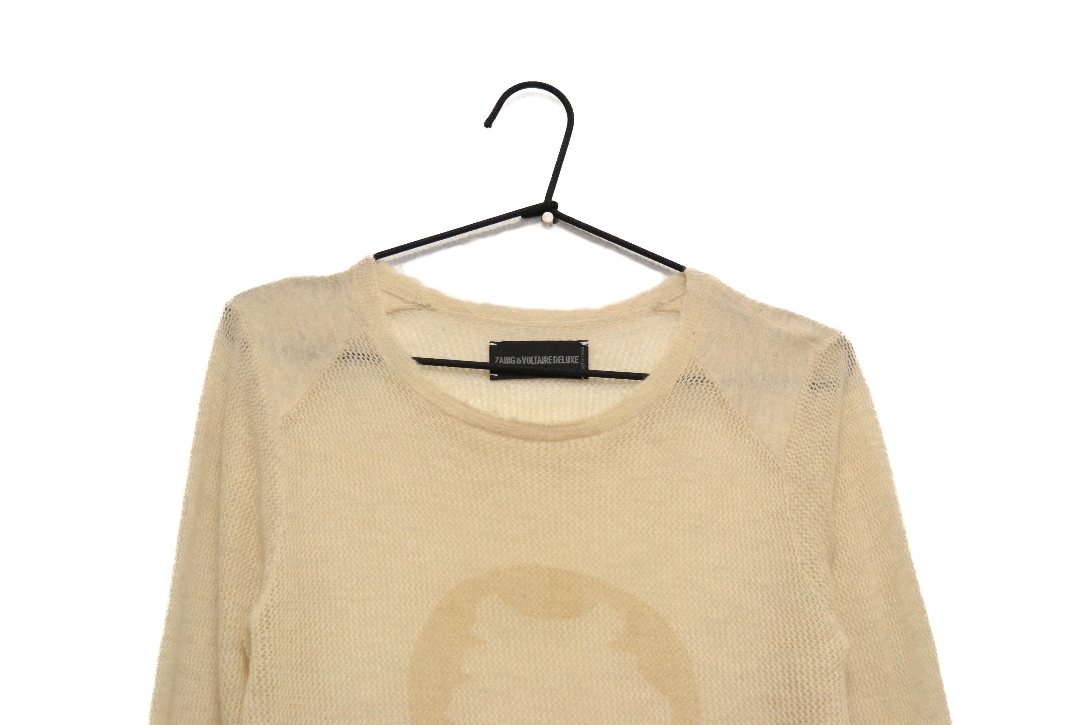 Zadig & Voltaire Zadig & Voltaire Skull Printed Wool Beige Women’s Sweater Size M / US 6-8 / IT 42-44 - 2 Thumbnail