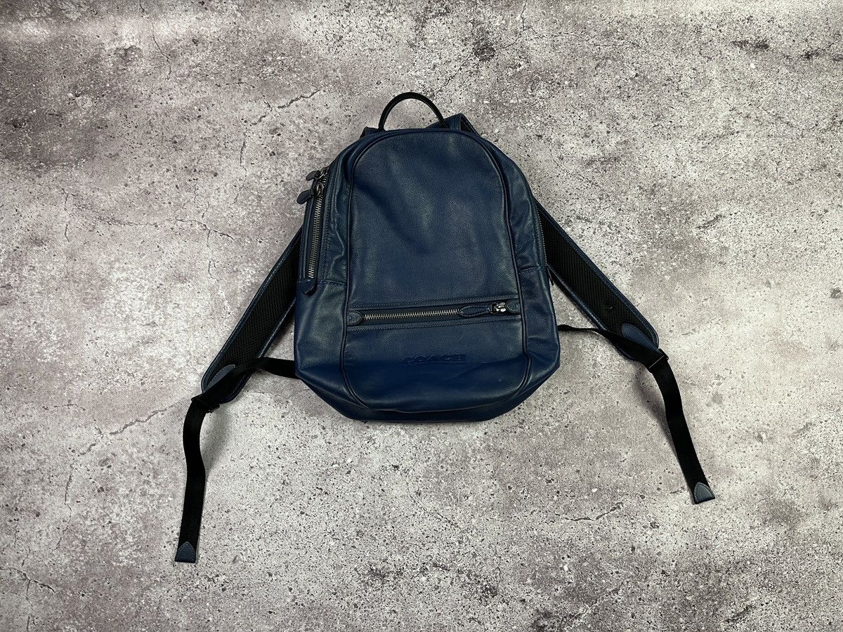 Coach Coach Leatherware Navy Blue Leather Backpack Unisex Size ONE SIZE - 2 Thumbnail