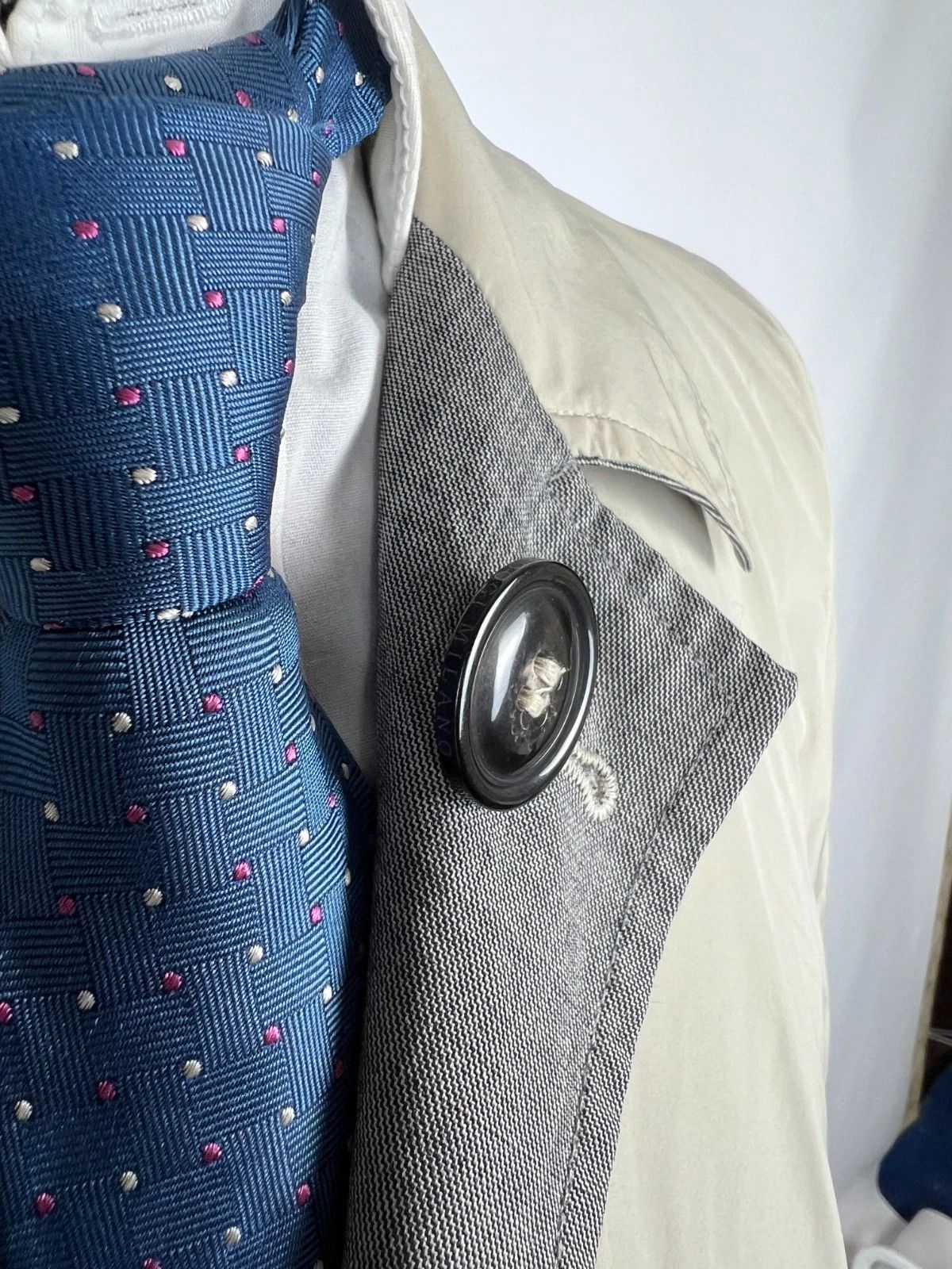 Boggi Boggi Milano Grey Wool Ivory Nylon Overcoat Reversible Coat Size US L / EU 52-54 / 3 - 9 Thumbnail