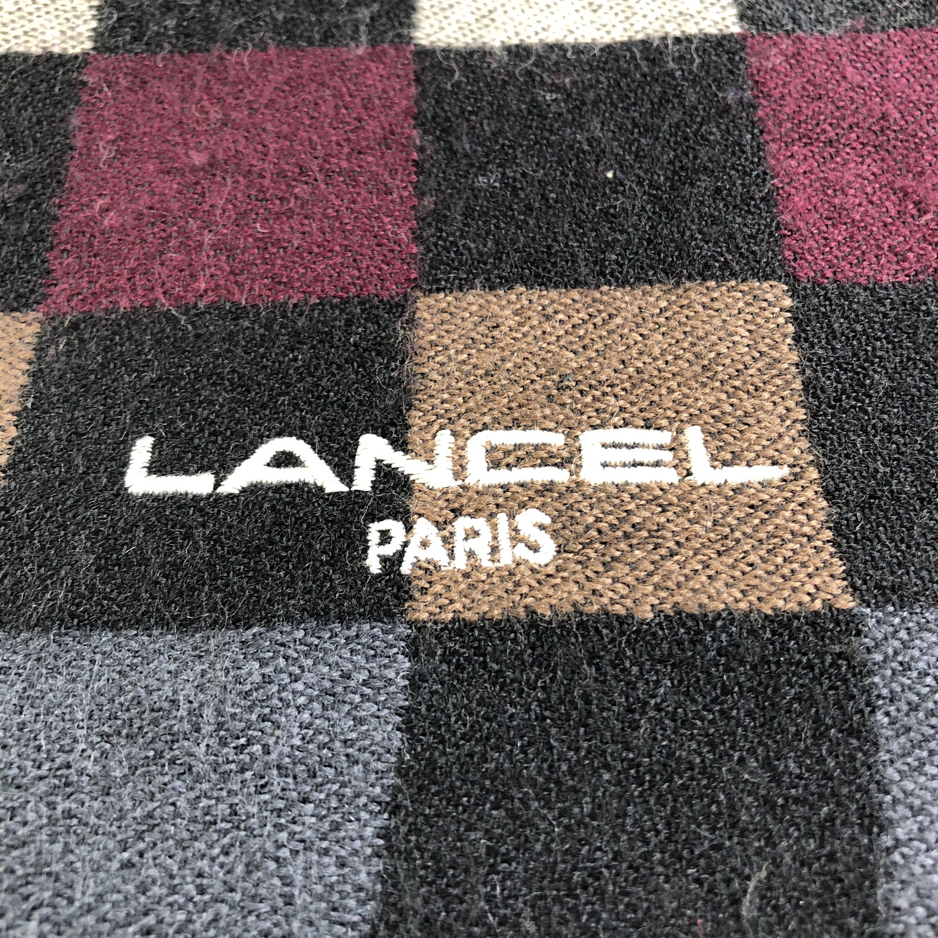 Lancel Lancel Checkered Wool Scarf Muffler Neckwear V2384 Size ONE SIZE - 4 Thumbnail