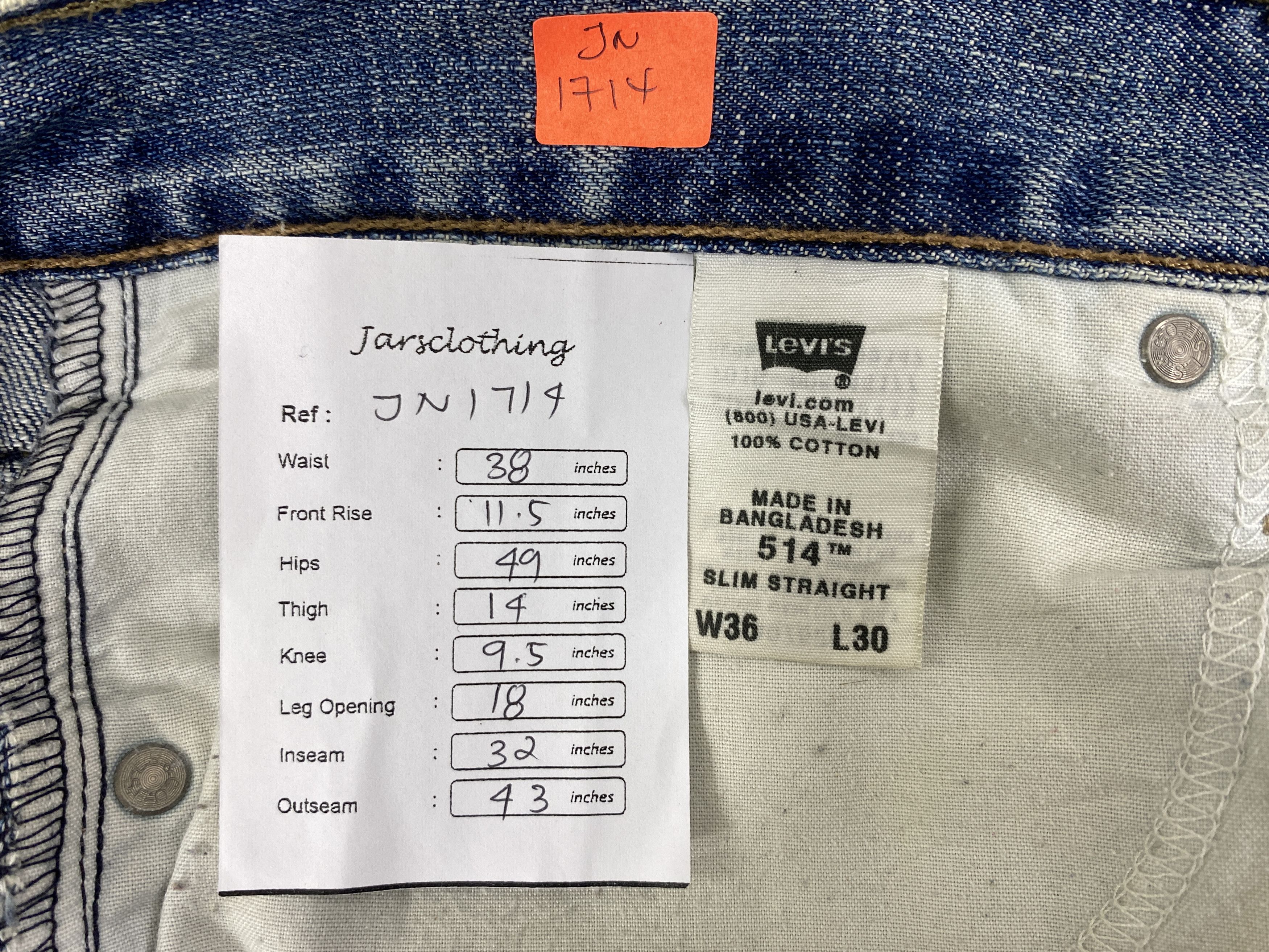 Levi's Dirty Used Blue Vintage Levi's 514 38x32 Denim -JN1714 Size US 38 / EU 54 - 8 Thumbnail