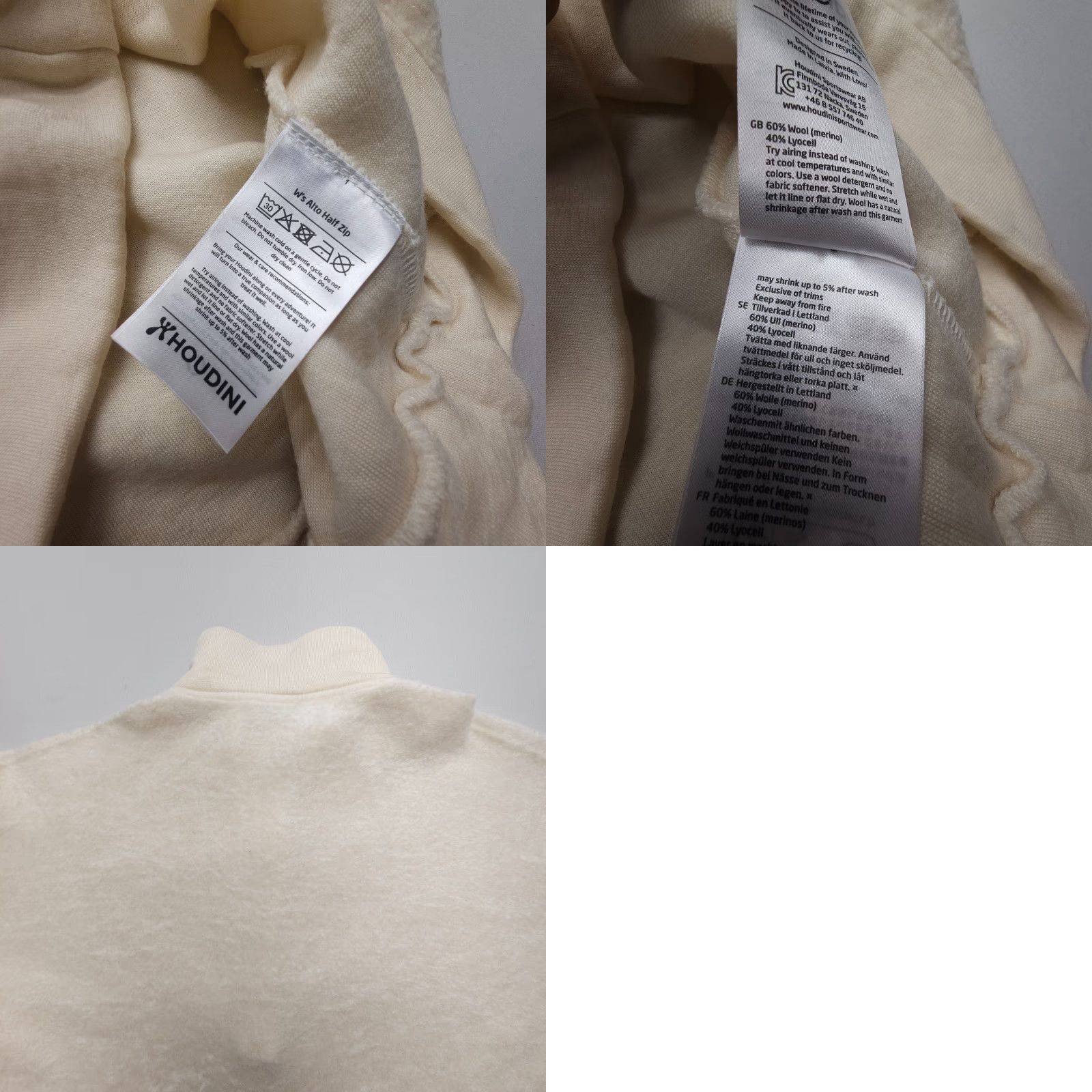 Houdini HOUDINI Alto Half Zip Merino Wool Sweater Womens Medium Ivory Lightweight Cozy Outdoor Ski Size M / US 6-8 / IT 42-44 - 8 Thumbnail