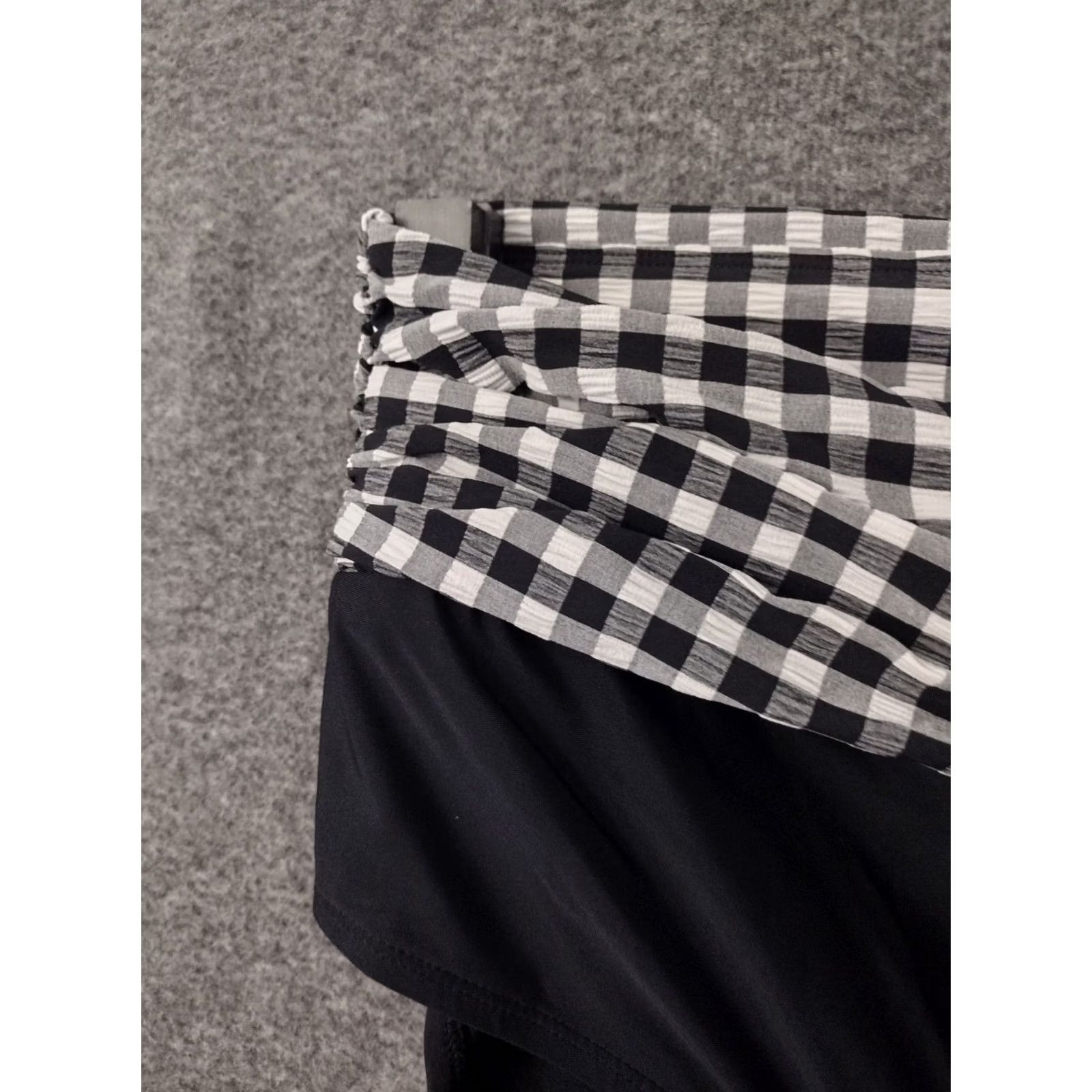 Vintage Terra & Sky Bottoms Women Black/Checkered High Waisted Twist 5X 32W-34W Beach Nylon Spandex Manche no? Size 40" / US 18 - 7 Thumbnail