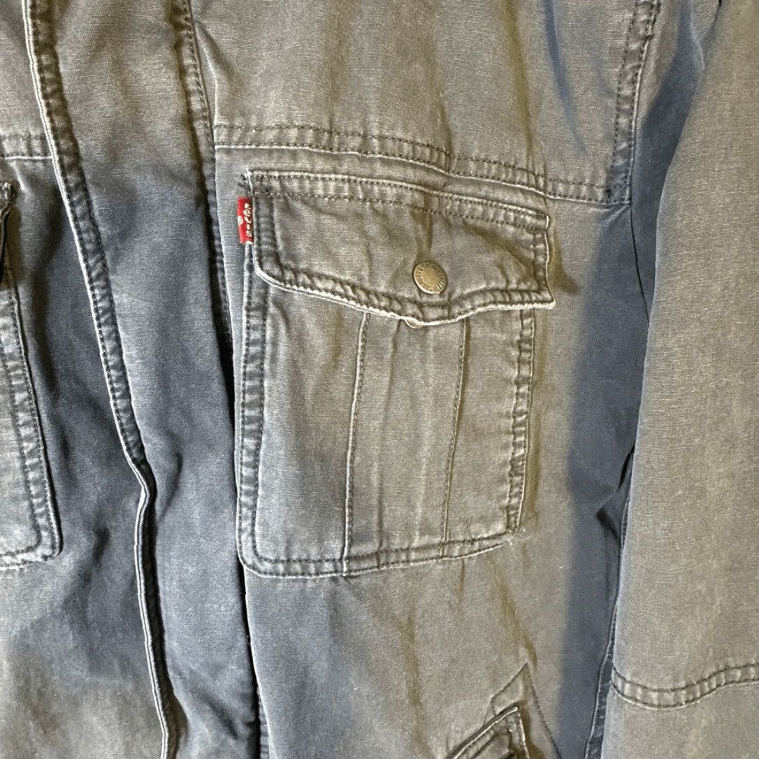 Levi's VINTAGE Levi’s Trucker Jacket Men’s 2XL Navy Faded Sherpa Lined Removable Liner Blue Black Exterior Military Jacket Mens Size US XXL / EU 58 / 5 - 2 Thumbnail