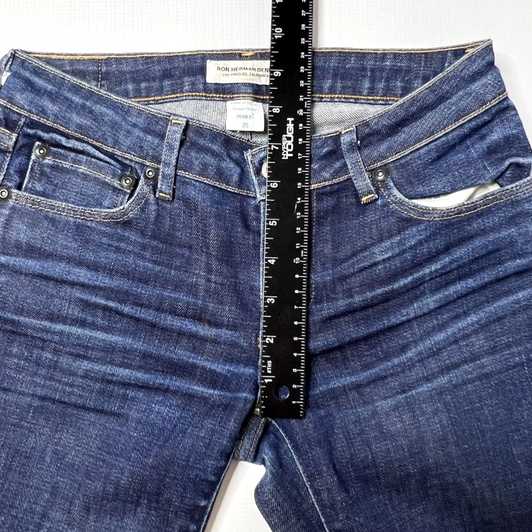 Denime Ron Herman Denim Jeans Size 25 Stretch Skinny RHW-01 29” Inseam Mens Women Adults Skinny Denim pants Blue 5-Pocket Distressed Vintage: No Size 42" / US 20 - 6 Thumbnail