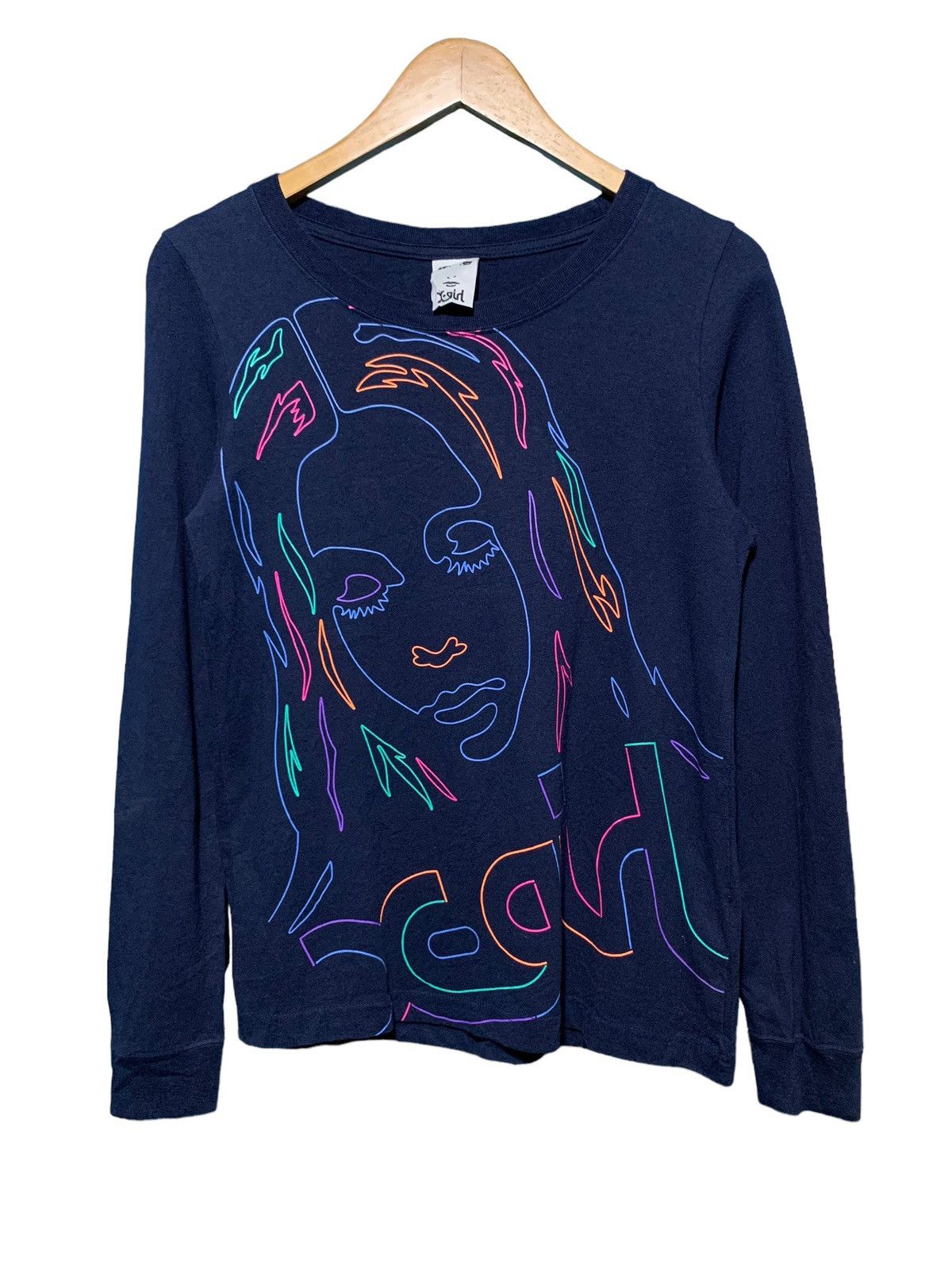 Japanese Brand × Vintage × X-girl Y2k X-girl face sketch big