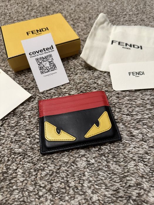 Fendi Fendi Monster Bug Eyes Card Holder Wallet Black/Red | Grailed