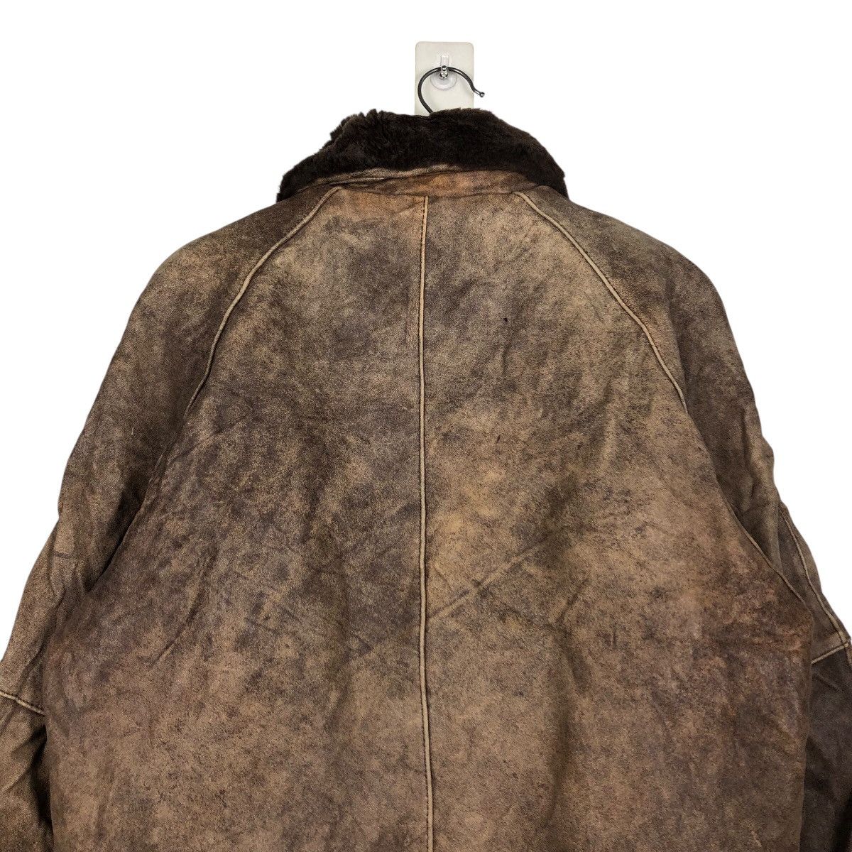 Japanese Brand 📌Vintage Bomber Leather Jacket Mink Fur Shearling Collar Size US M / EU 48-50 / 2 - 10 Thumbnail