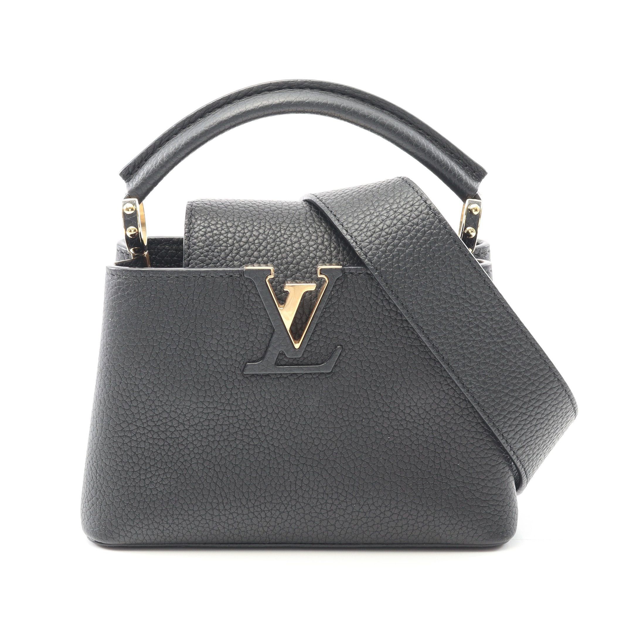 Louis Vuitton Louis Vuitton Capucines Mini Handbag Leather Black Size ONE SIZE - 1 Thumbnail