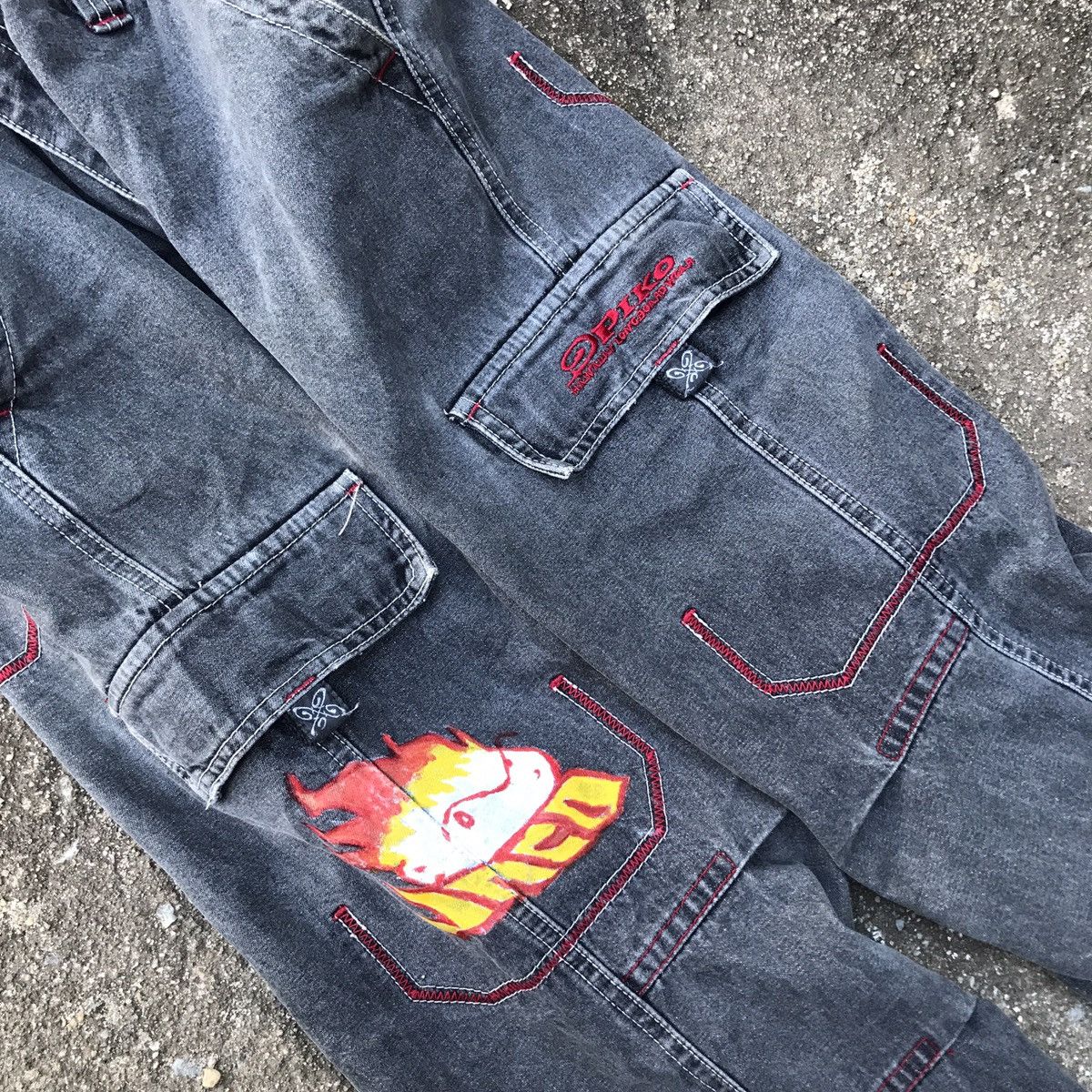 Vintage VINTAGE Y2K FLAMEHEAD JNCO PIKO BAGGY JEANS | Grailed