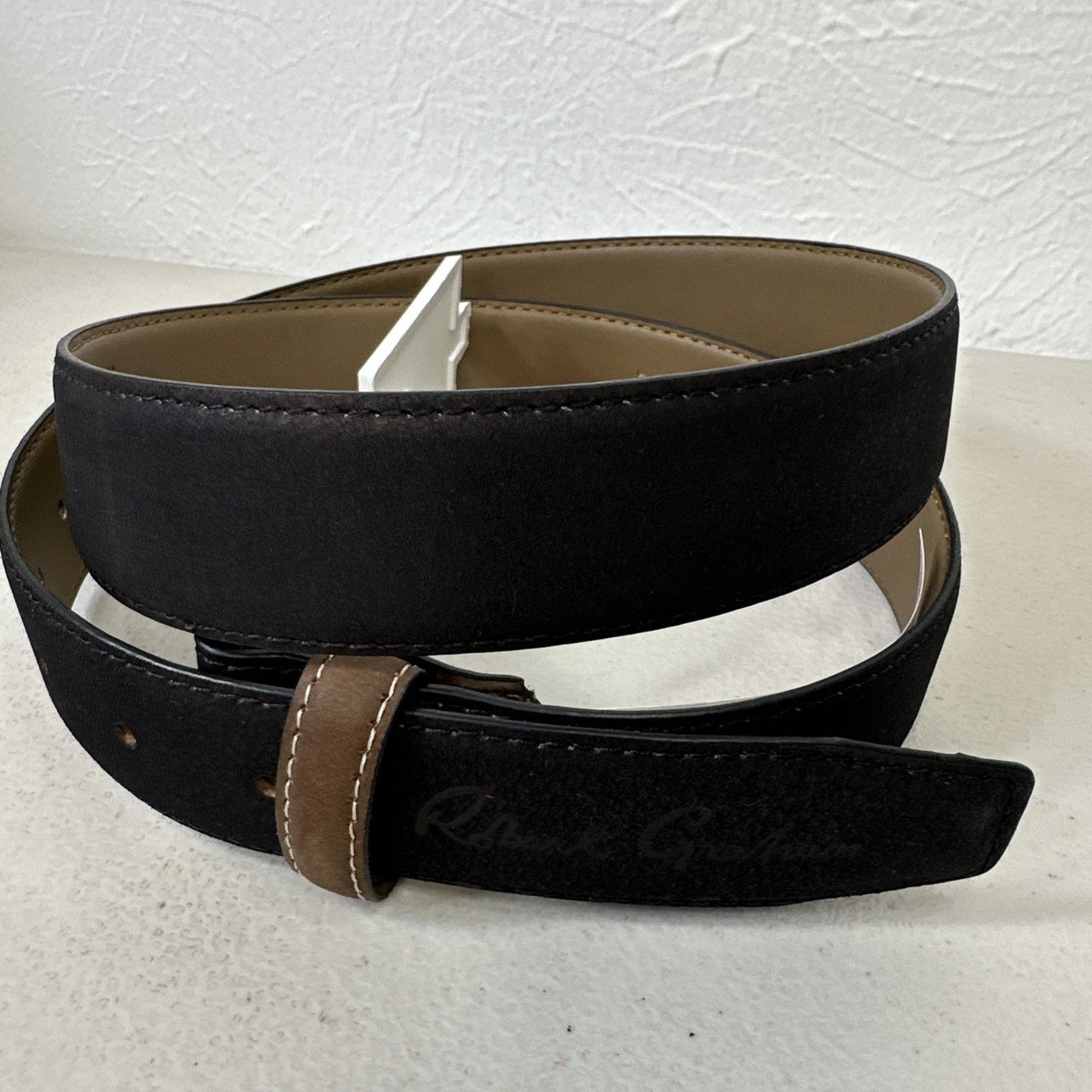 Robert Graham Robert Graham Black Suede Ripaso Belt Men's sz 38 signature Size 38 - 3 Thumbnail
