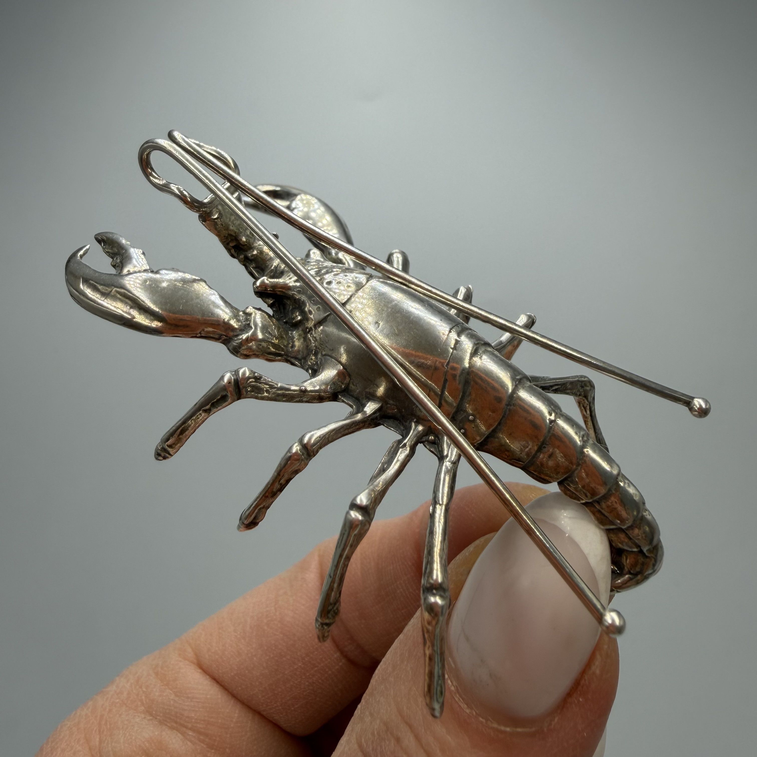 Vintage Vintage Italian 800 Silver Lobster Figurine Miniature Size ONE SIZE - 7 Thumbnail