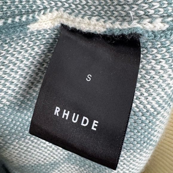 Rhude Rhude Racing Monogram-Intarsia Jumper Sweater White Green Me Size US S / EU 44-46 / 1 - 5 Thumbnail