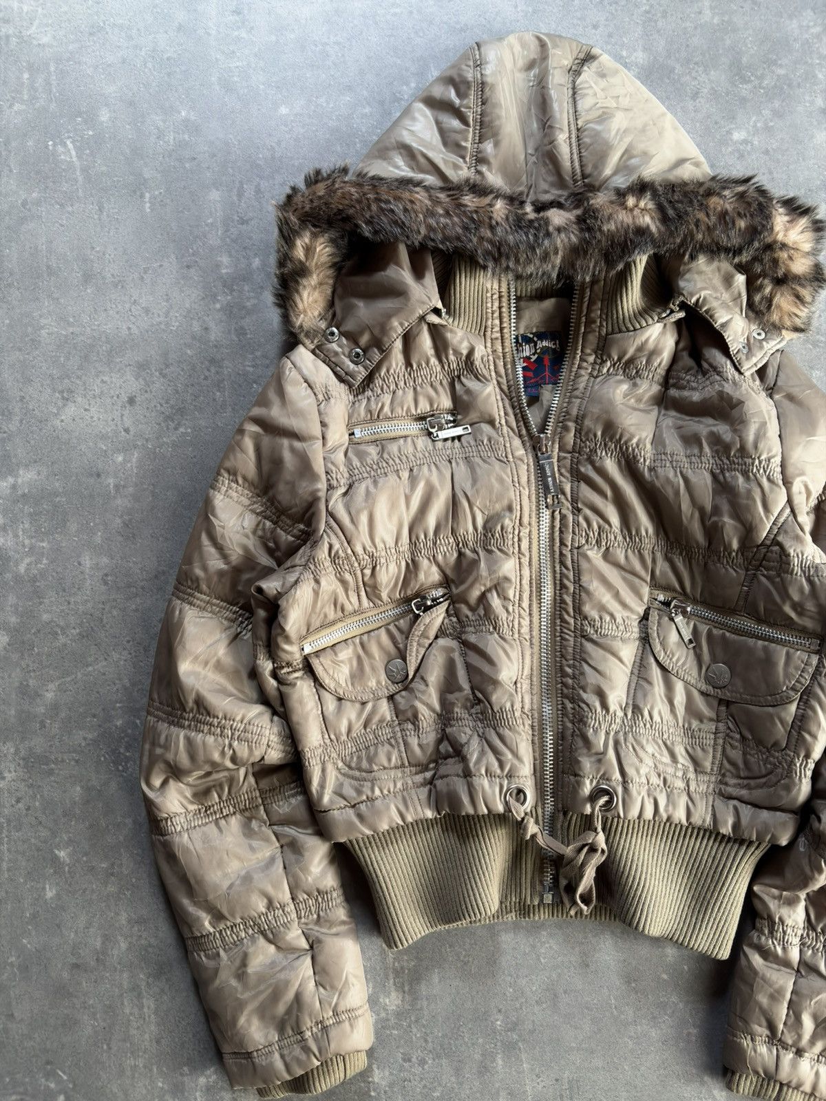 Japanese Brand 00s Fashion Addict N2B Style Faux Fur Hooded Bomber Jacket L Size M / US 6-8 / IT 42-44 - 3 Thumbnail
