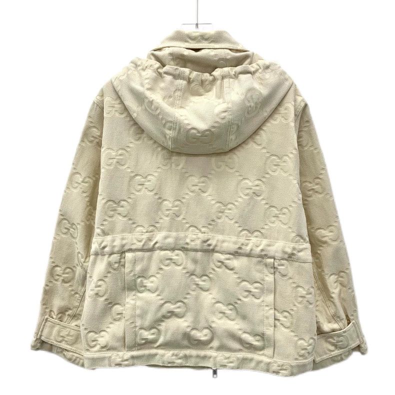 Gucci Gucci Beige logo jacquad full-print cotton hooded zipper lo Size XS / US 0-2 / IT 36-38 - 2 Thumbnail