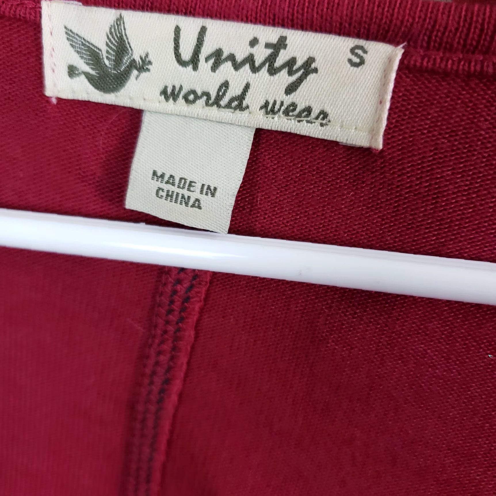 Vintage Unity World Wear Womens Top Shirt XS Red Long Sleeve Scoop Neck Size S / US 4 / IT 40 - 5 Thumbnail
