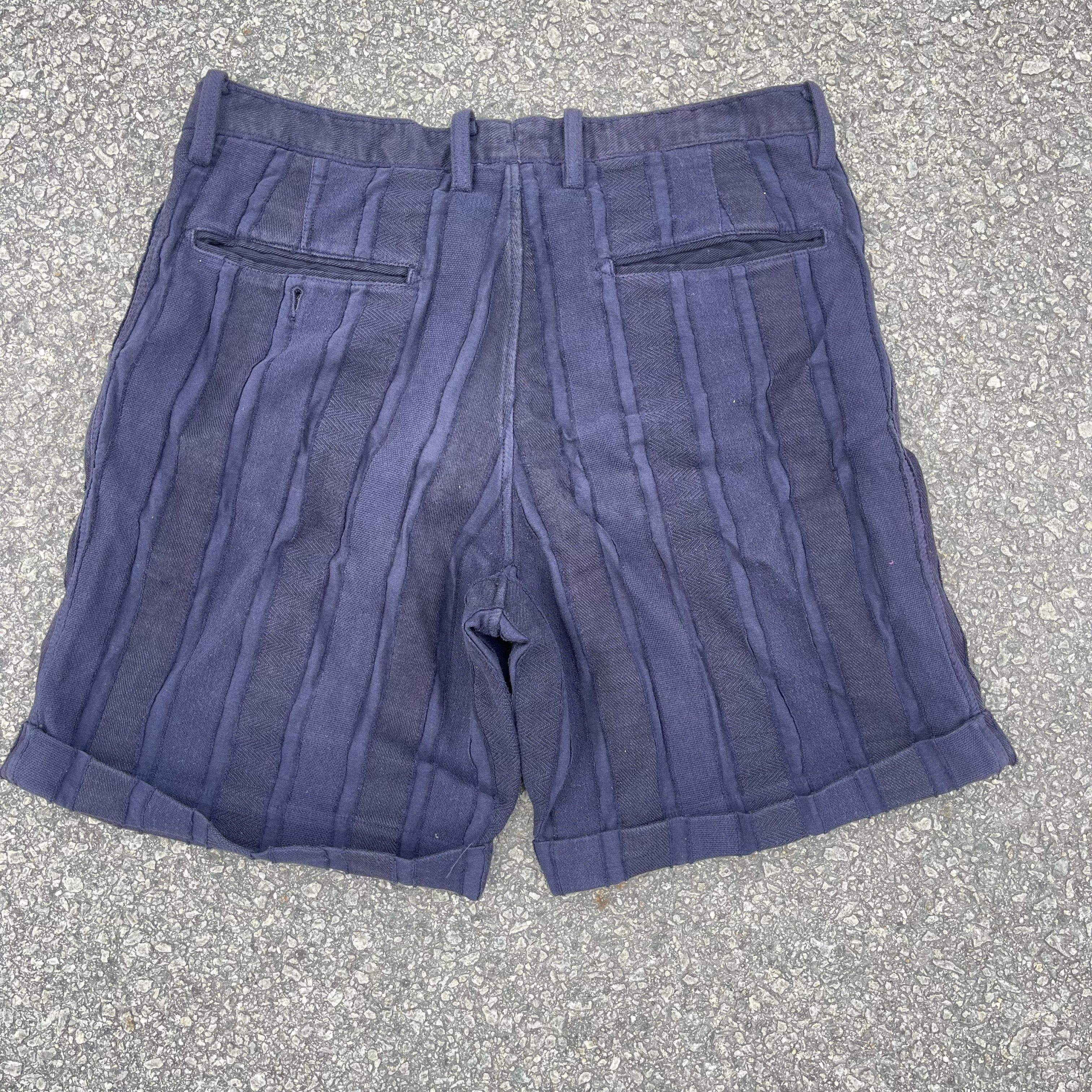 TAAKK TaaKK Vertical Mix Tapes Stripes Sashiko Indigo Short Size US 34 / EU 50 - 10 Thumbnail