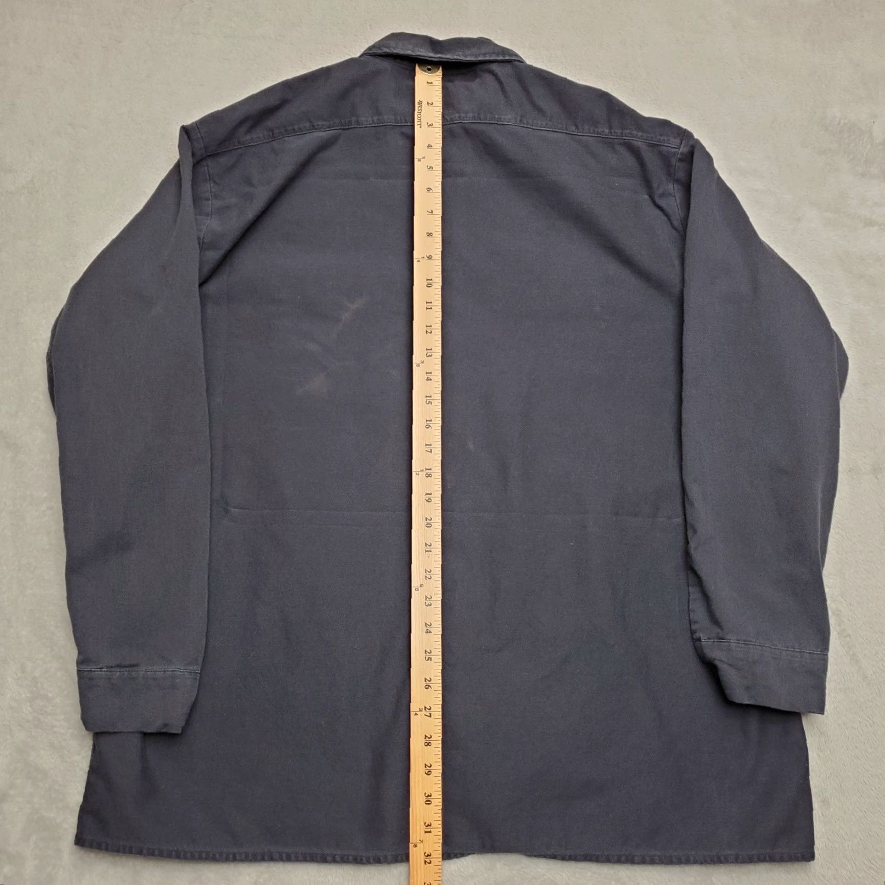 Vintage Reed FR Shirt Men 2XL Navy Black Flame Fire Resistant Long Sleeve Twill Workwear Size US XXL / EU 58 / 5 - 5 Thumbnail