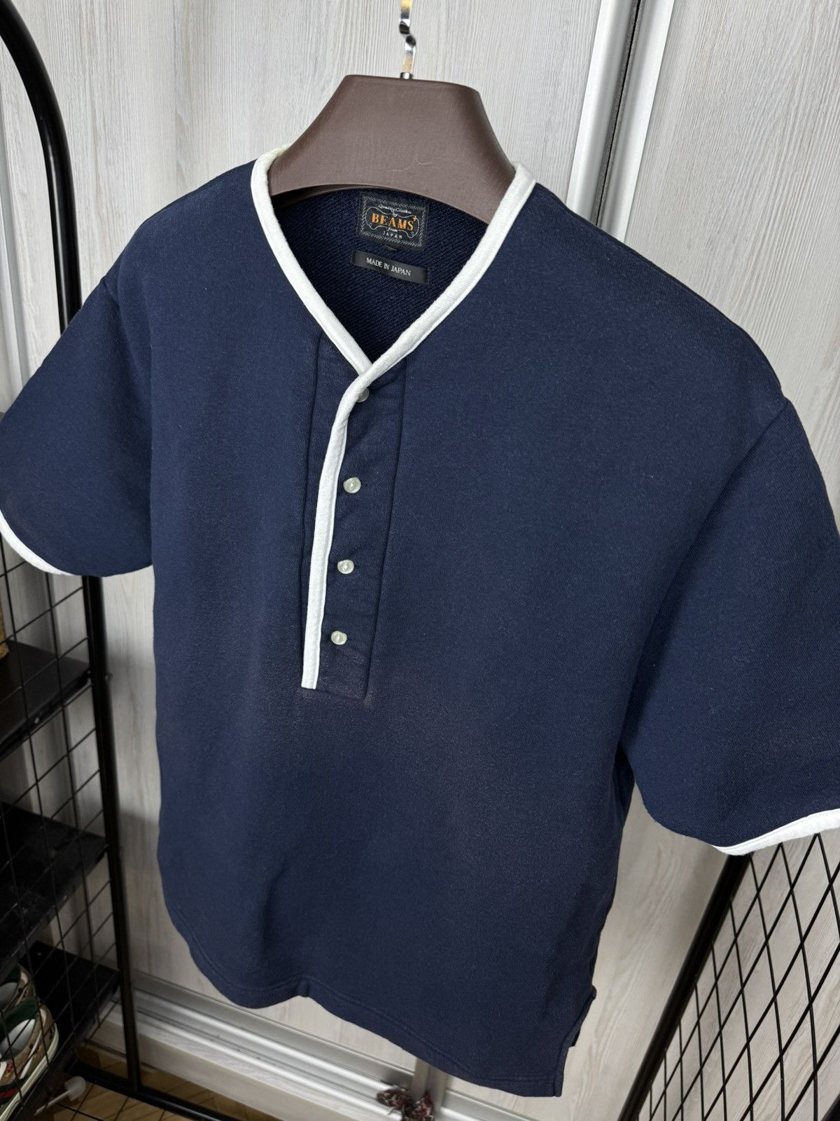 Beams Japan Beams made in Japan blue terry Henley faded tee shirt Size US M / EU 48-50 / 2 - 7 Thumbnail