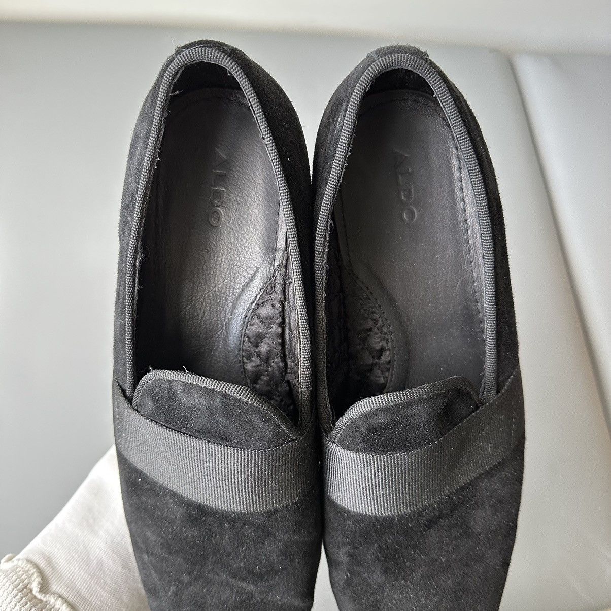 Aldo Aldo Suede Black Asaria Slip On Loafer Dress Shoe Size US 9 / EU 42 - 2 Thumbnail