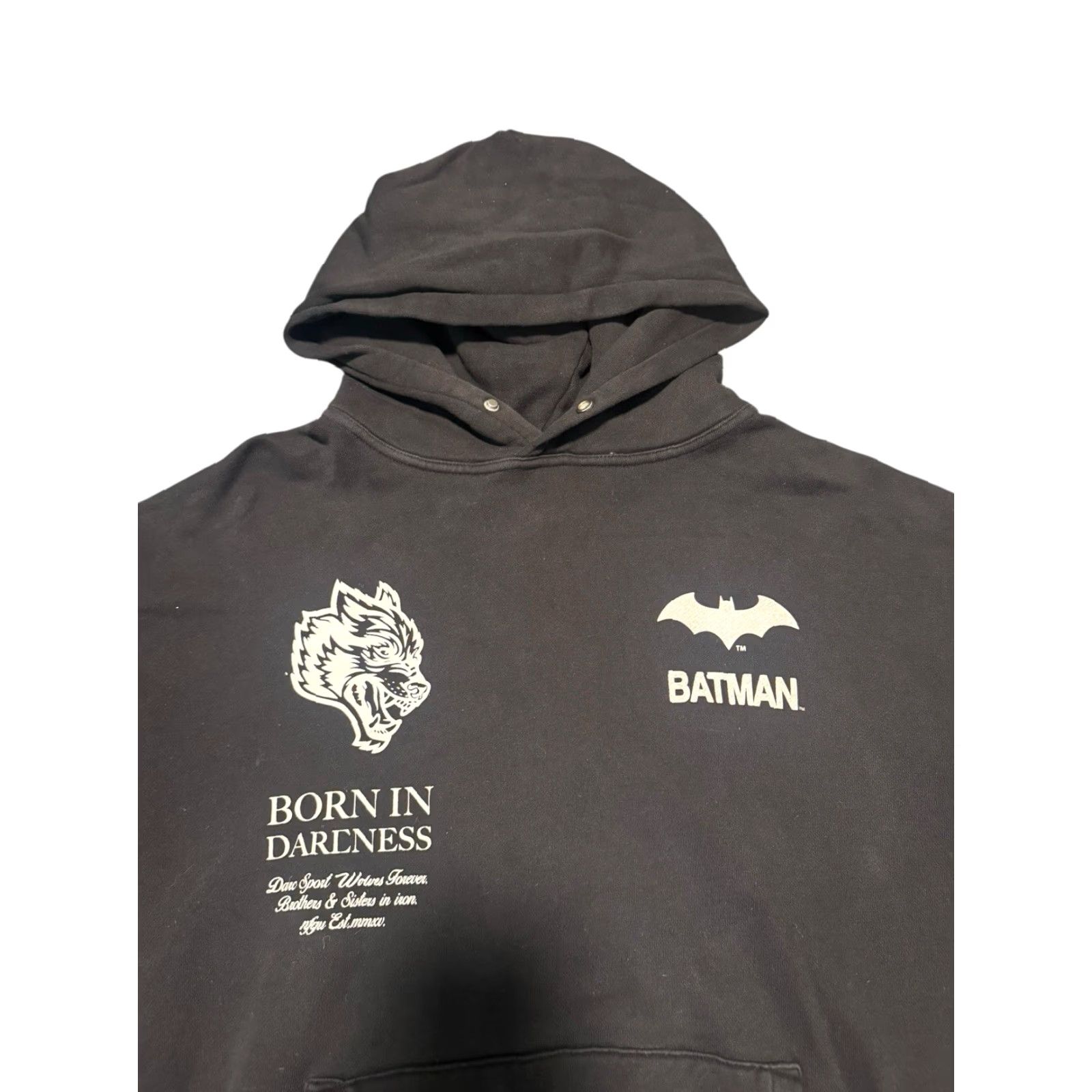 Darc Sport Darc Sport Batman Hoodie Sweatshirt M Adults Black Graphic Print Hooded Pockets Pullover DC Comics Size US M / EU 48-50 / 2 - 5 Thumbnail