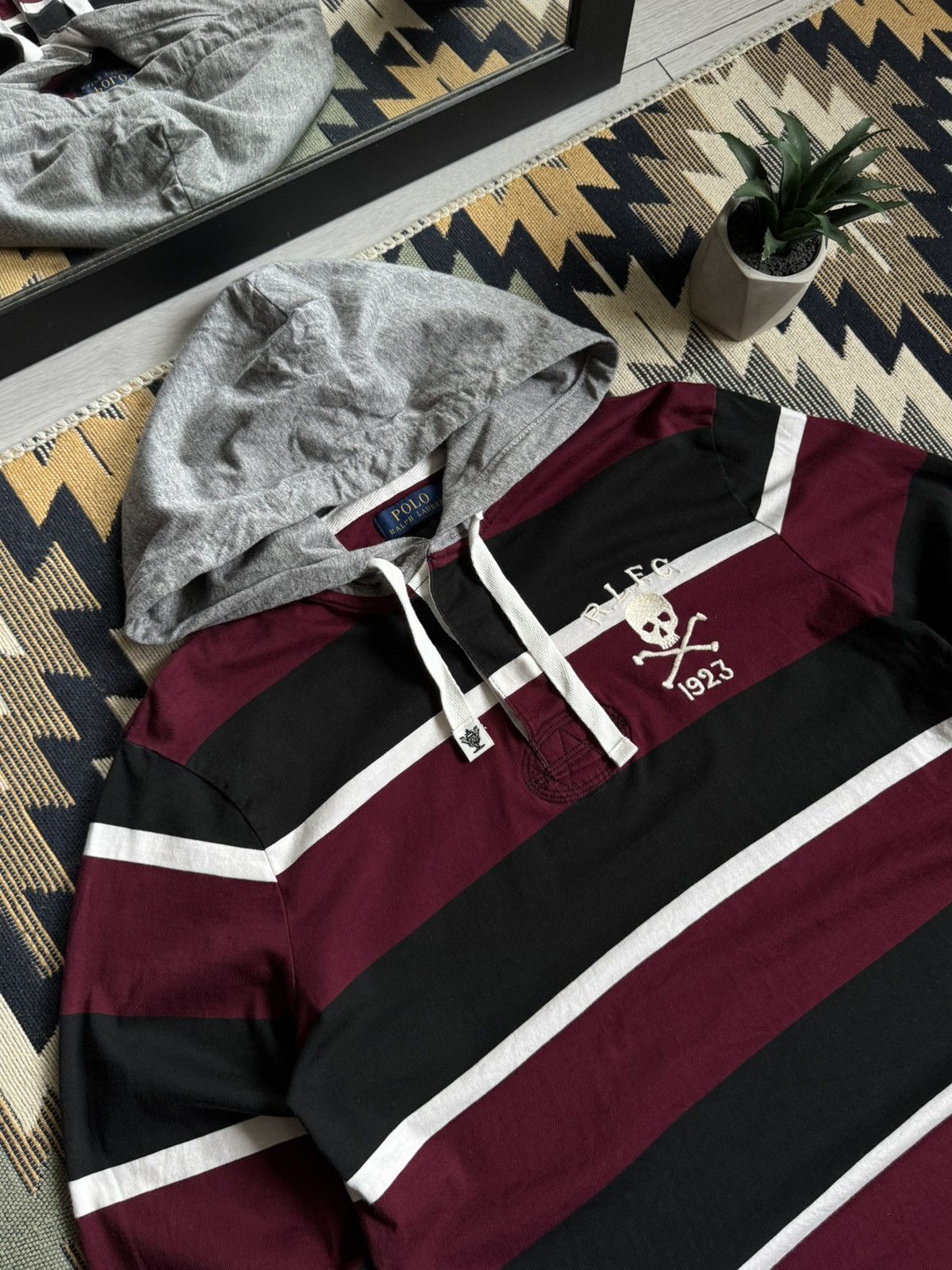 Polo Ralph Lauren Vintage Polo Ralph Lauren Stripped Hooded Skull Longsleve Size US S / EU 44-46 / 1 - 4 Thumbnail