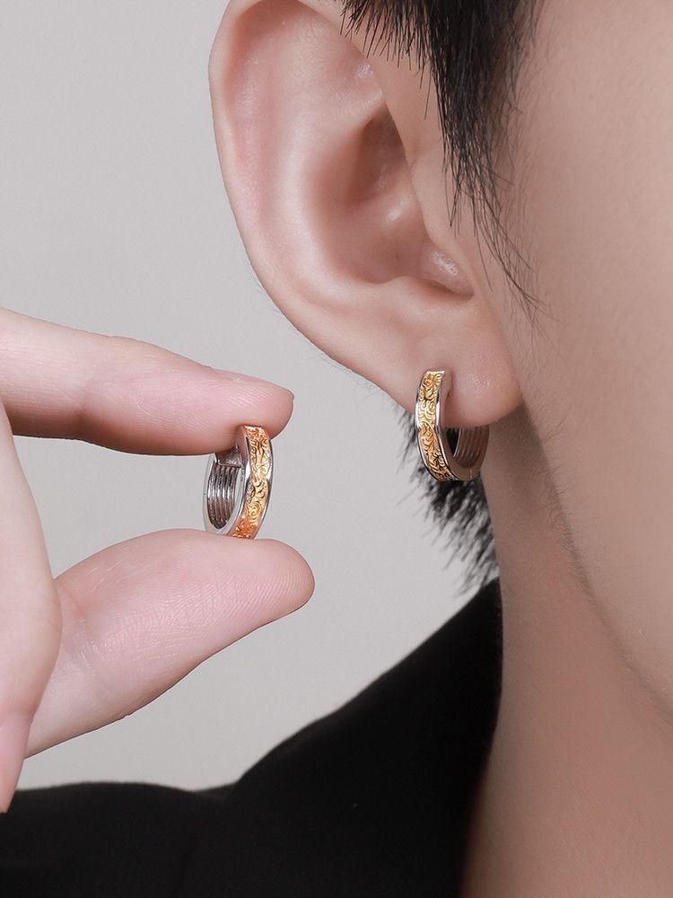 Jewelry × Sterling Silver One pairs Retro Earrings Gothic Punk Chrome Jewelry Spike Size ONE SIZE - 1 Thumbnail