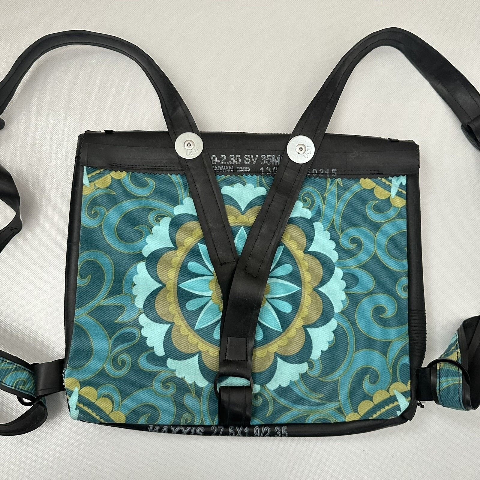 Other Backpack Upcycled Messenger Bag Rubber Mandala Riveted Boho Size ONE SIZE - 2 Thumbnail