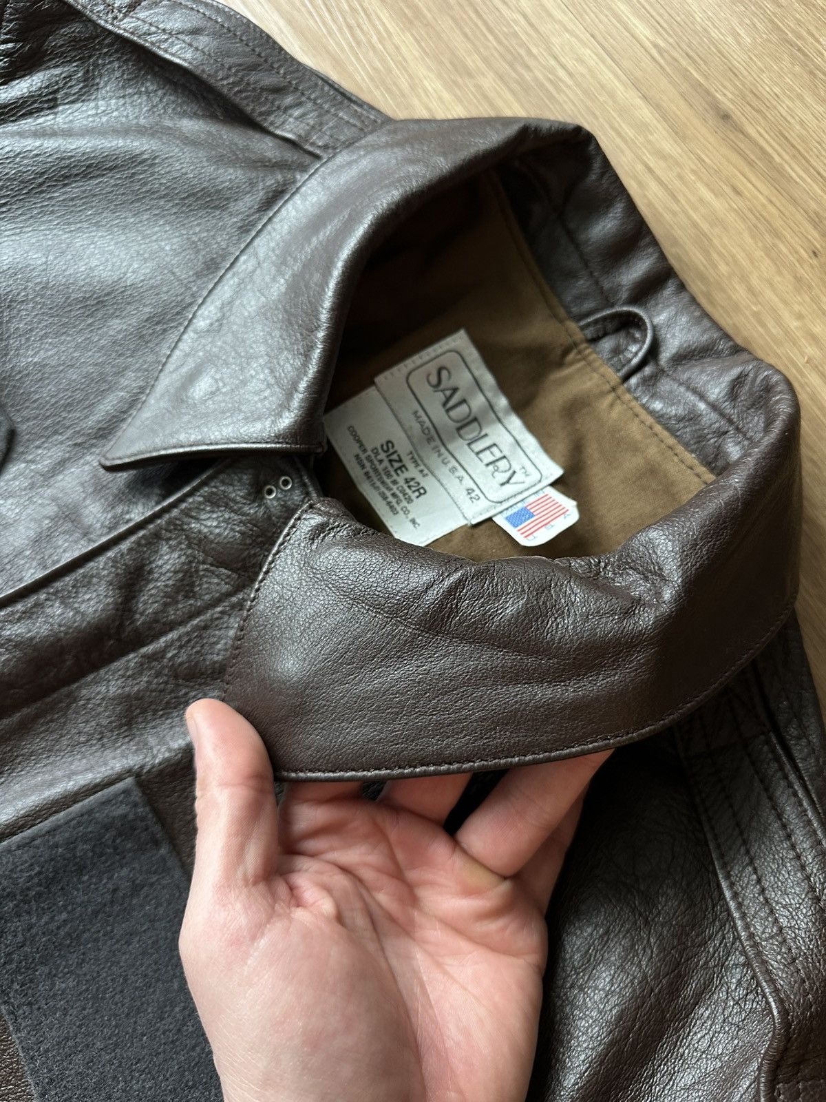Genuine Leather Vintage A-2 WWII US Army Leather Flight Jacket Size US S / EU 44-46 / 1 - 8 Thumbnail