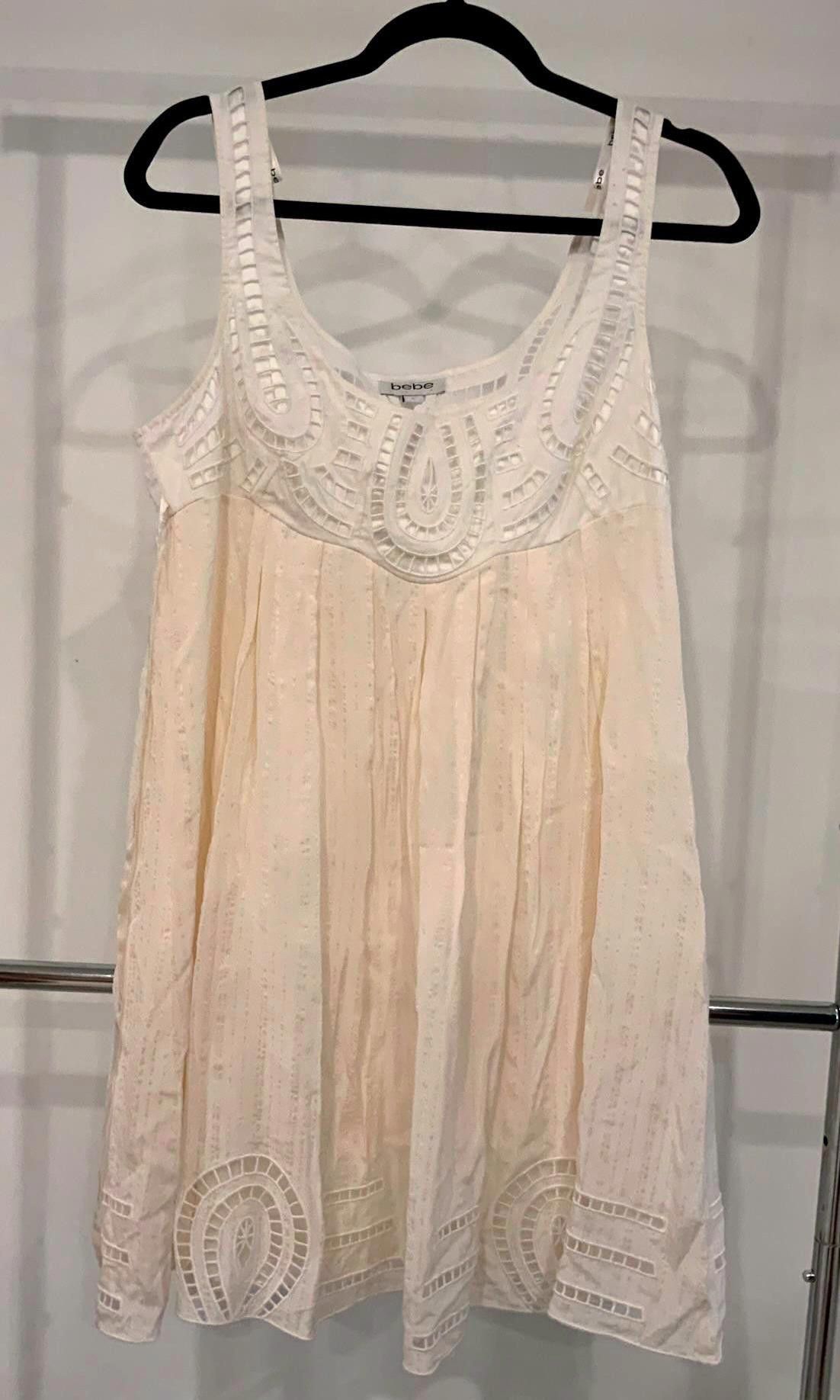 United Colors Of Benetton Bebe Elegant Lace Trim Dress - Size L, Cream Size L / US 10 / IT 46 - 1 Thumbnail