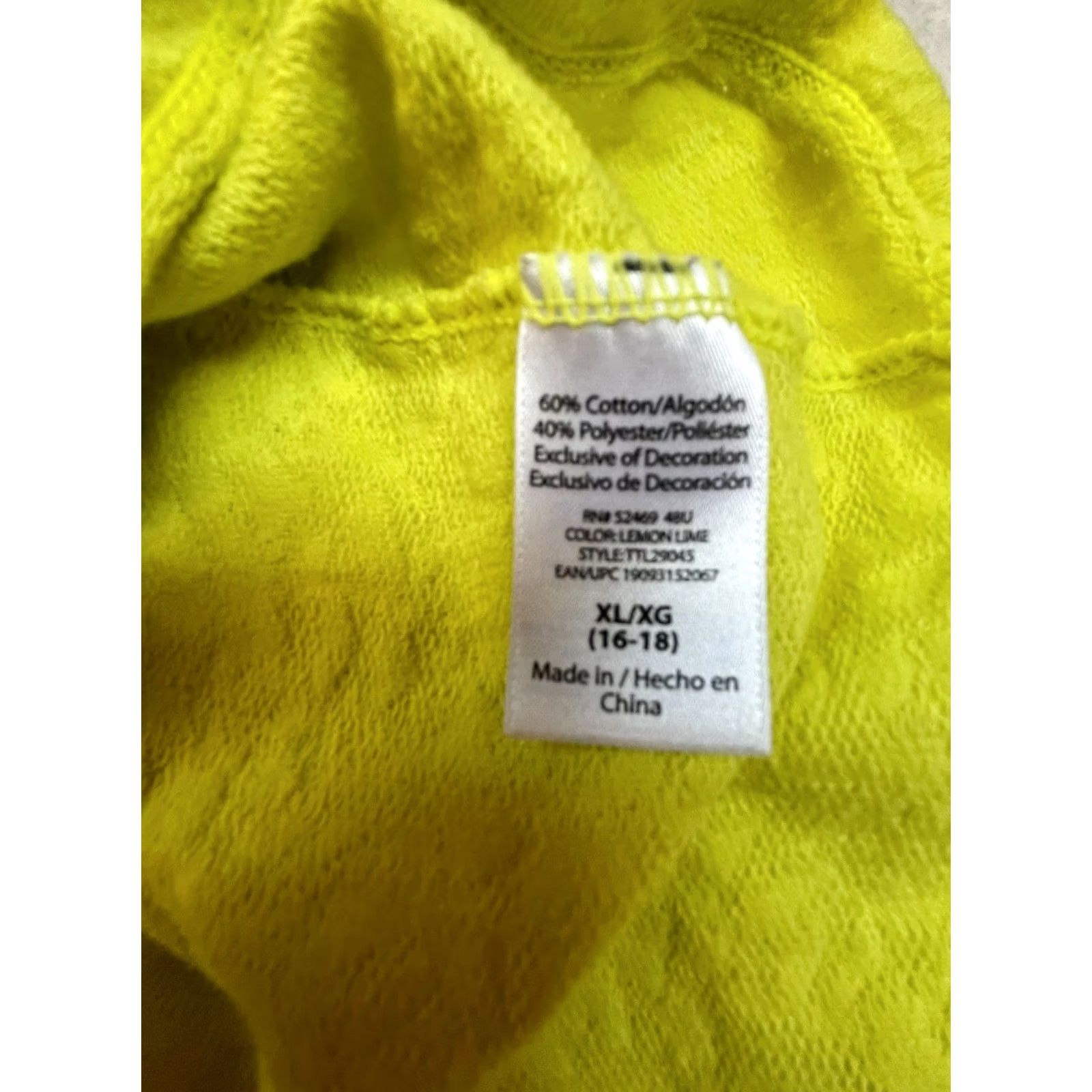 Vintage Time and Tru Womens Tank Top XL (16-18) Yellow Green Ruffle Sleeveless Casual Size XL / US 12-14 / IT 48-50 - 4 Thumbnail