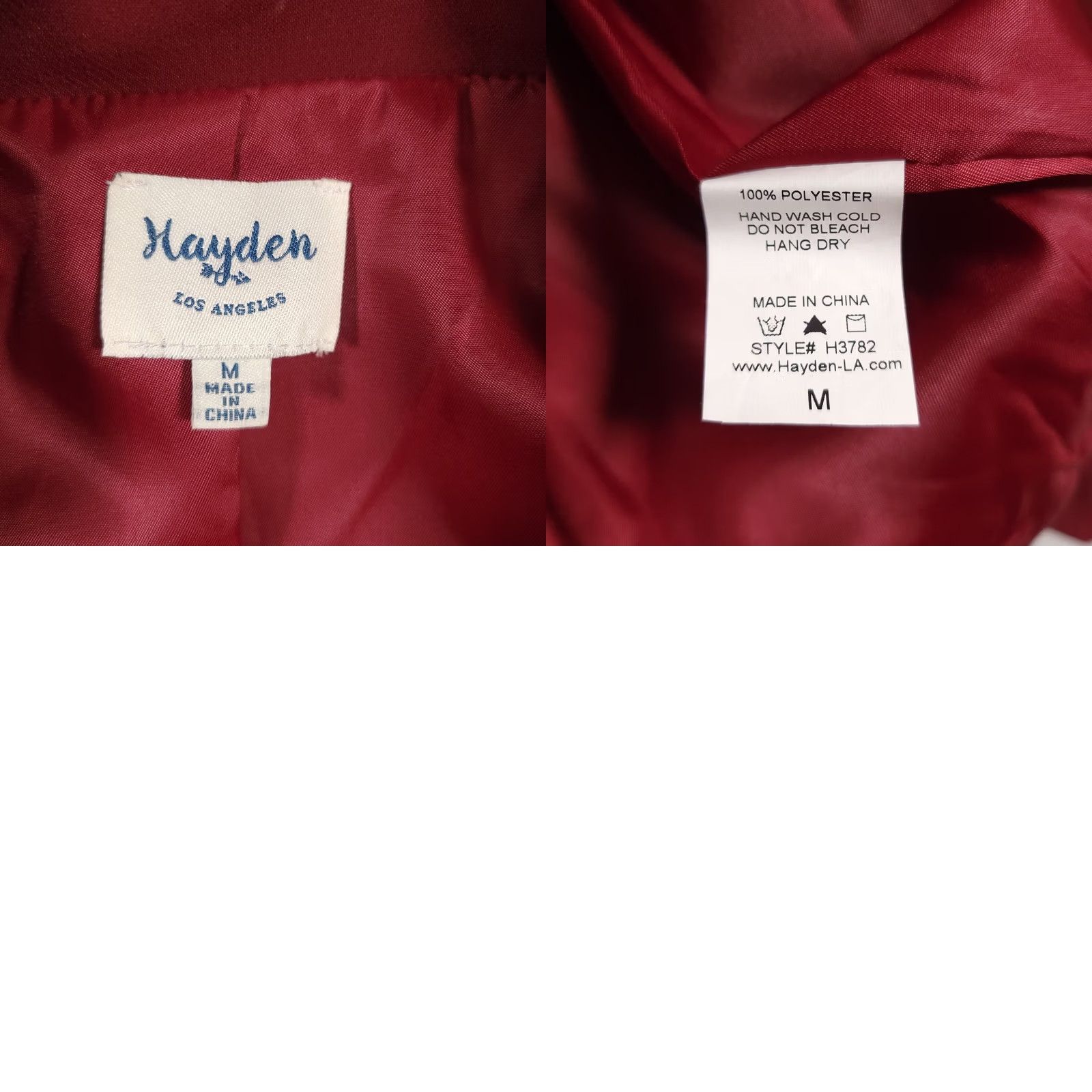 Vintage Hayden Los Angeles Coat Women's Medium Red Zip Collared Lined Outerwear Size M / US 6-8 / IT 42-44 - 9 Thumbnail