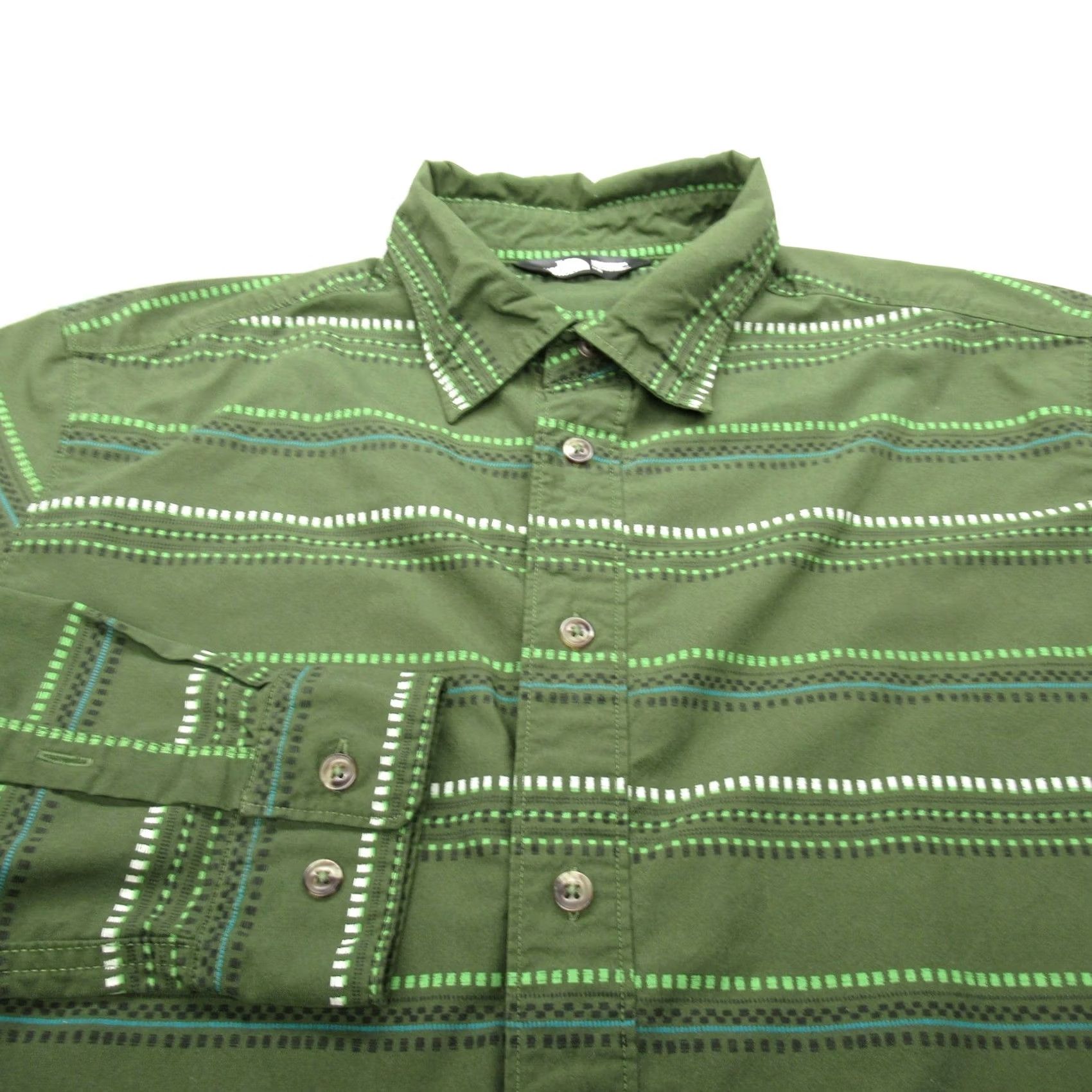 The North Face The North Face Shirt Mens Large Green Striped Long Sleeve Button Up Casual Size US L / EU 52-54 / 3 - 3 Thumbnail