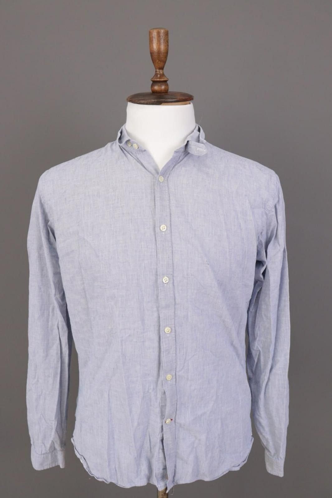 Oliver Spencer Oliver Spencer Blue Linen Button Down Shirt Size 16 Size US M / EU 48-50 / 2 - 1 Thumbnail