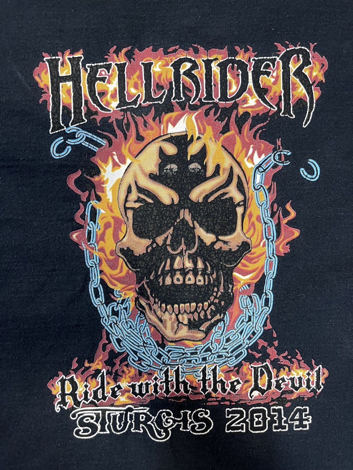 Vintage Fruit Of The Loom Mens T- Shirt Hellrider Vintage 2014 Size US M / EU 48-50 / 2 - 11 Thumbnail