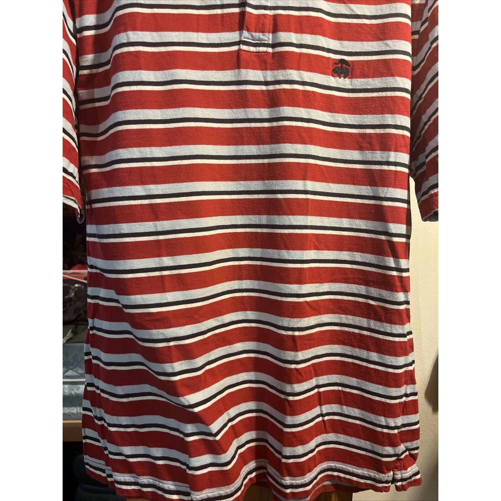 Brooks Brothers Brooks Brothers Mens XL Red Striped Button Cotton Polo Shirt Size US XL / EU 56 / 4 - 5 Thumbnail