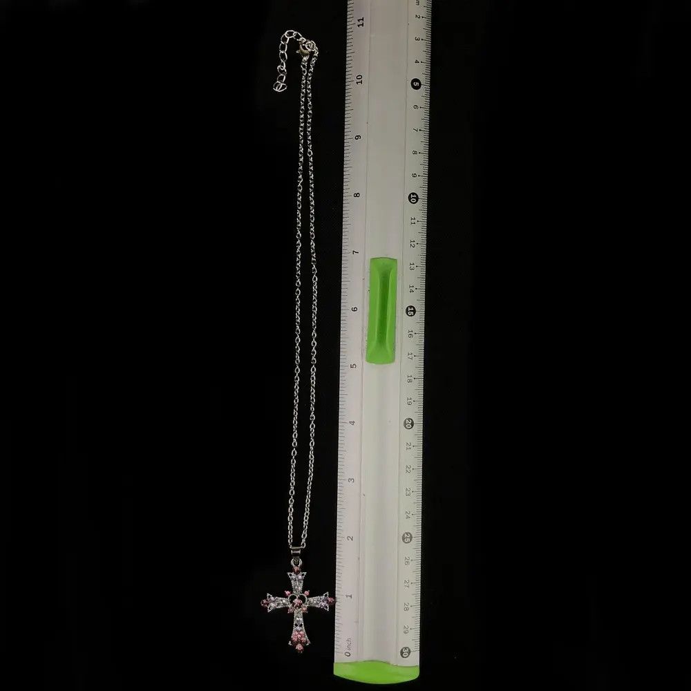 Jewelry Y2K Cross Crystal Necklace Chain Size ONE SIZE - 5 Thumbnail