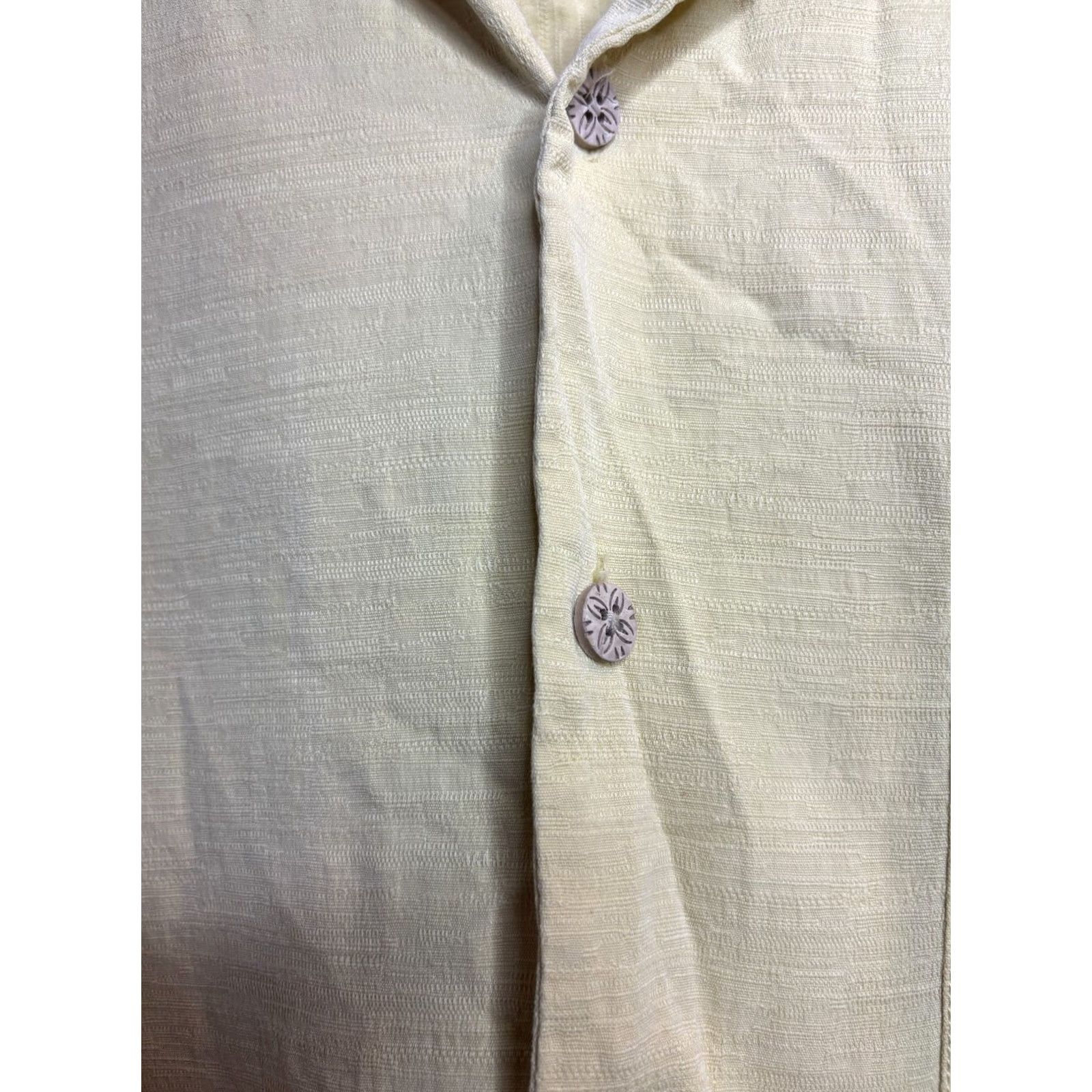 Tommy Bahama Tommy Bahama Shirt Mens L Yellow Silk Embroidered Off The Deep End Hawaiian 100% Silk Button-Up Short Sleeve 4147 Size US L / EU 52-54 / 3 - 4 Thumbnail