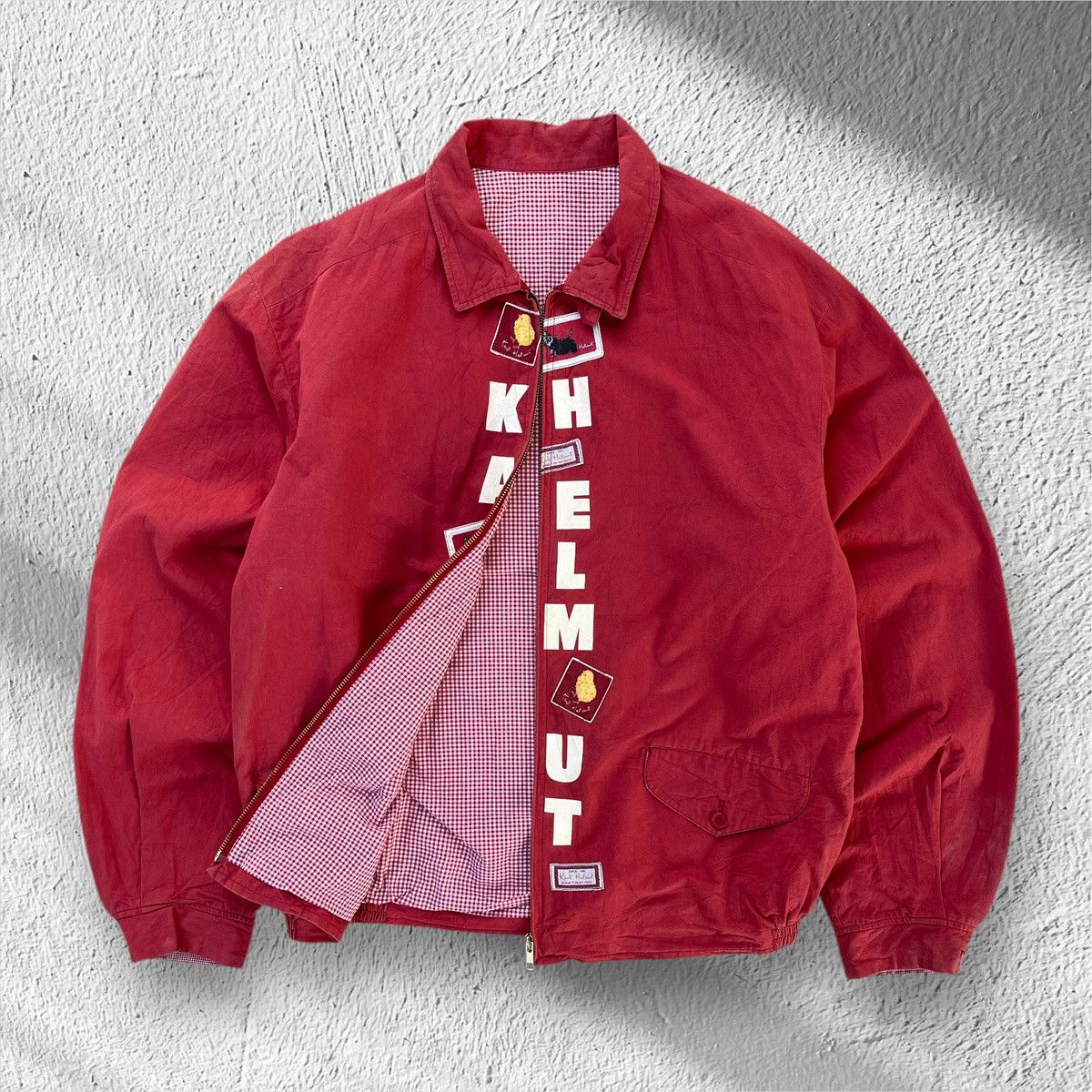 Japanese Brand × Karl Helmut 🔥Vintage 90s Karl Helmut Japan Patches Bomber Jacket Size US L / EU 52-54 / 3 - 2 Thumbnail
