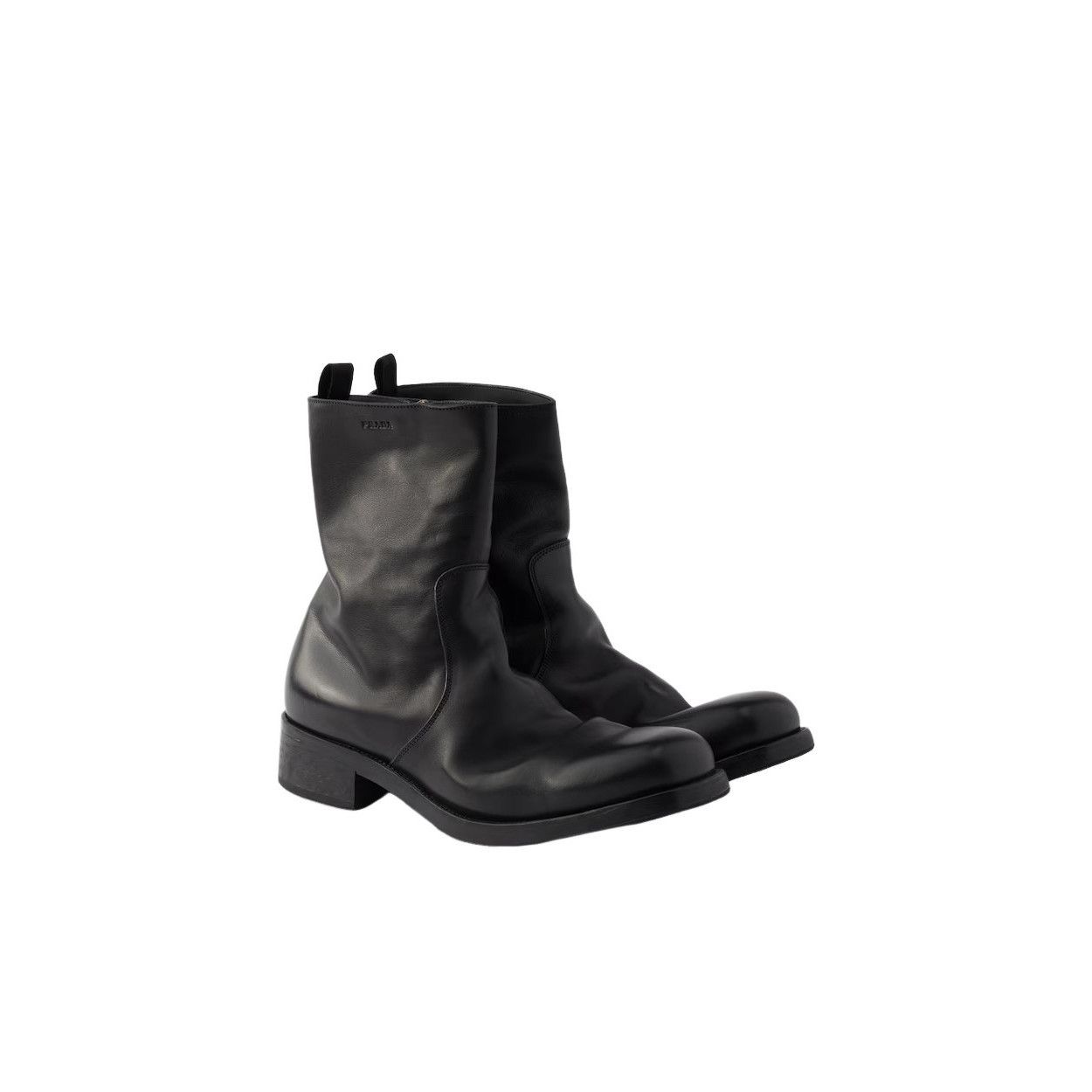 Prada PRADA $1990 Black Leather Zipper Boots Boots New/Authentic ( Size US 10 / EU 43 - 1 Thumbnail