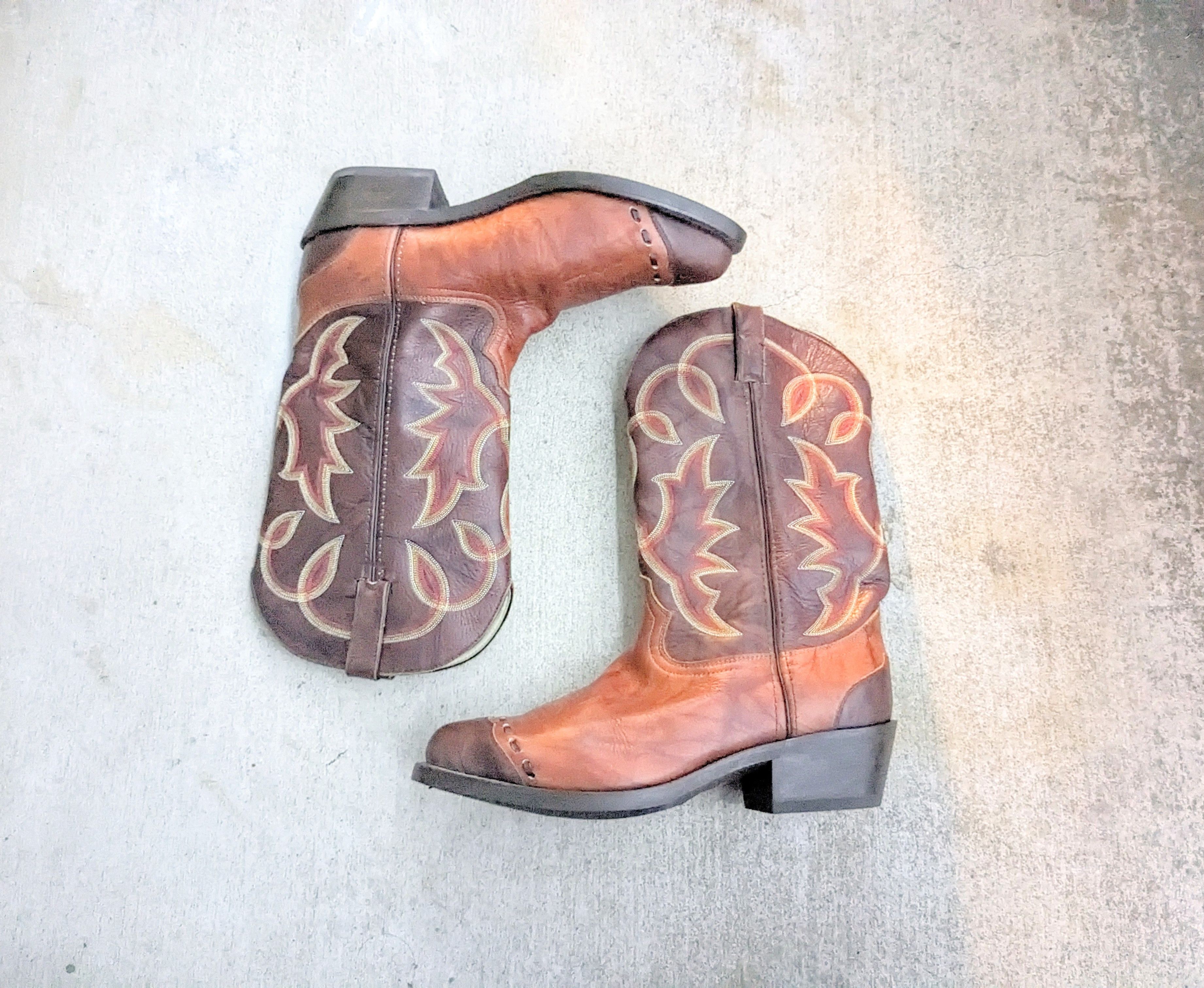 Durango × Vintage Durango Cowboy Boots Brown 10 EE Wide Leather Size US 10 / EU 43 - 1 Thumbnail
