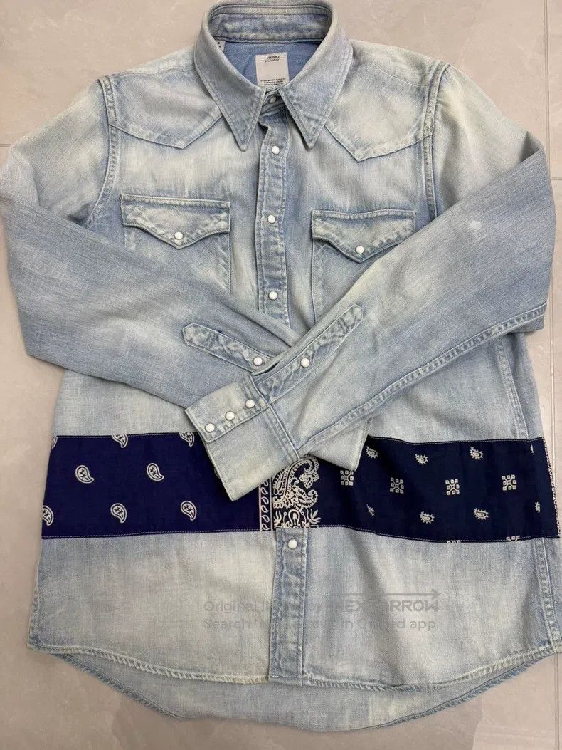 Visvim Visvim 17aw Blue Cashew Denim Shirt Size US M / EU 48-50 / 2 - 1 Thumbnail