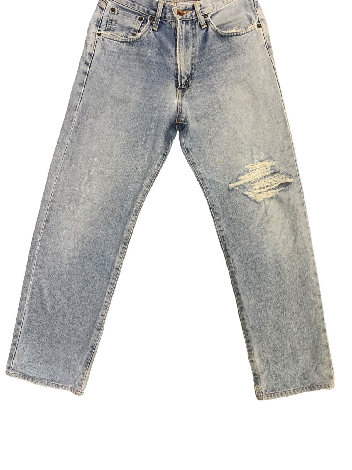 Edwin × Margaret Howell × Vintage Vintage Edwin Blue Mud Wash Distress Jeans Size US 28 / EU 44 - 5 Thumbnail