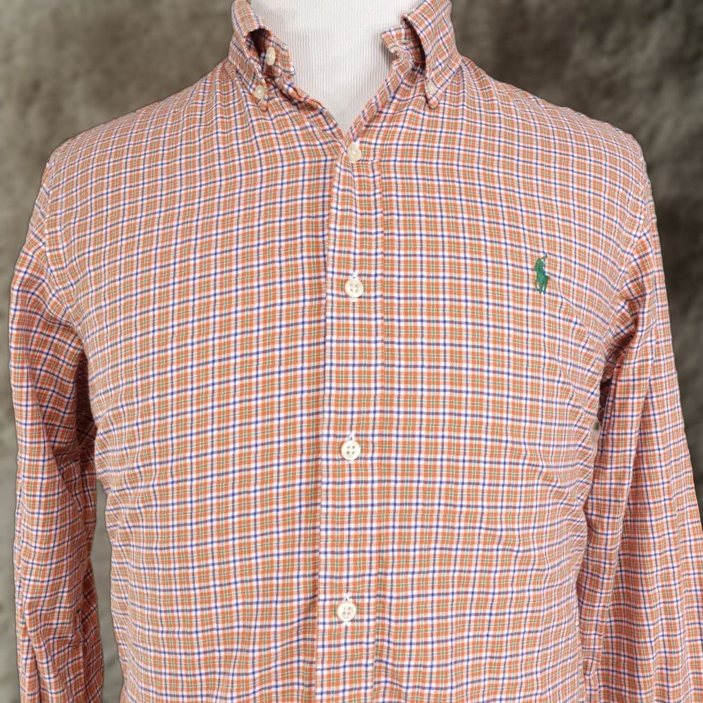 Ralph Lauren Ralph Lauren Shirt Mens Large Orange Plaid Button-Down Long Sleeve Pony Logo Embroidered Size US L / EU 52-54 / 3 - 1 Thumbnail