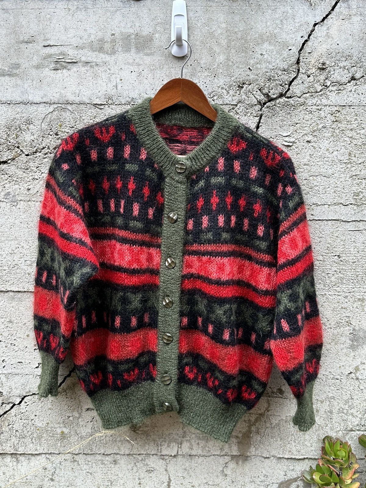 Japanese Brand RARE Vintage Italian mohair knit cardigan Size US M / EU 48-50 / 2 - 3 Thumbnail