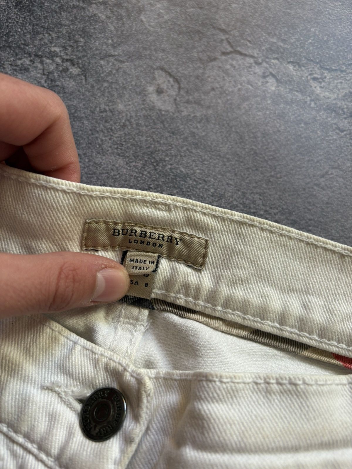Burberry Vintage Burberry London Nova Check Luxury White Jeans Size 28" / US 6 / IT 42 - 8 Thumbnail