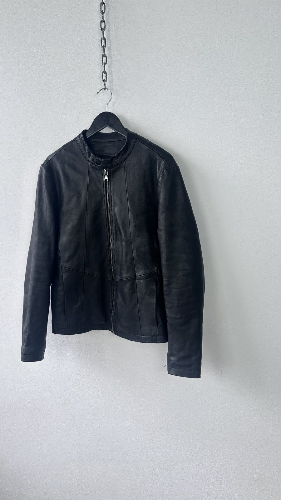 IKKS IKKS Lambskin Leather Jacket Cafe Racer Moto Biker Bomber L Size US L / EU 52-54 / 3 - 8 Thumbnail