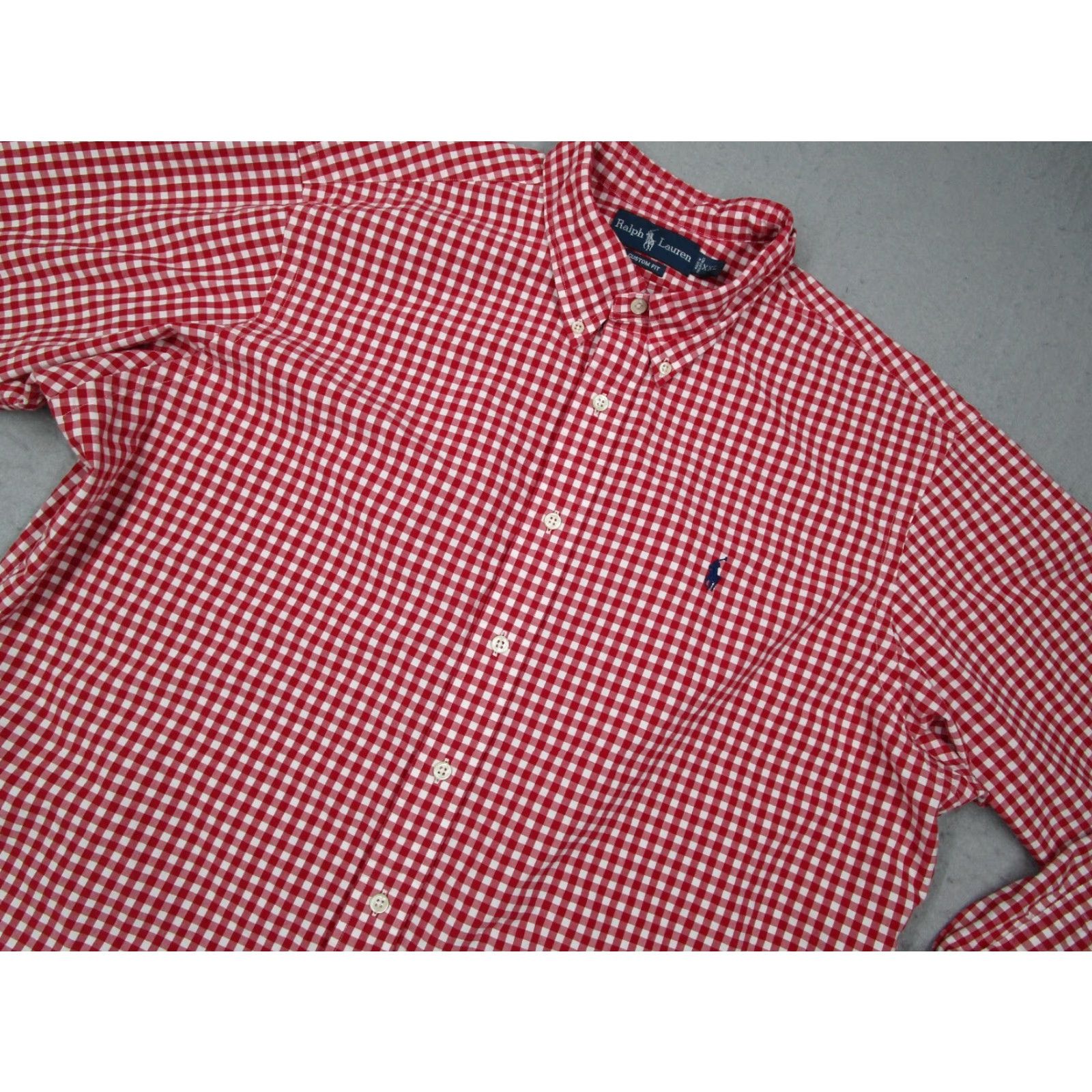 Ralph Lauren VINTAGE Ralph Lauren Men's Shirt 2XL Long Sleeve Check Cotton Blue Pony Classic Button-Up Size US XXL / EU 58 / 5 - 2 Thumbnail